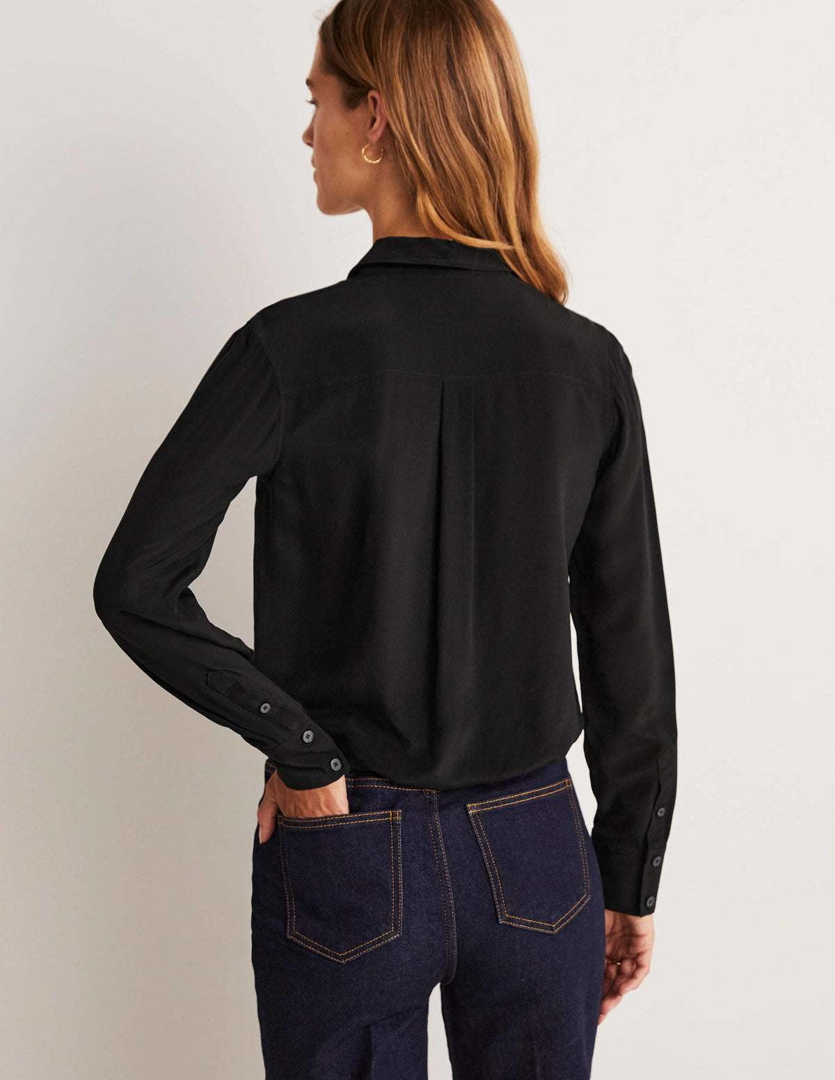 Chemise en soie-Noir - Image 7