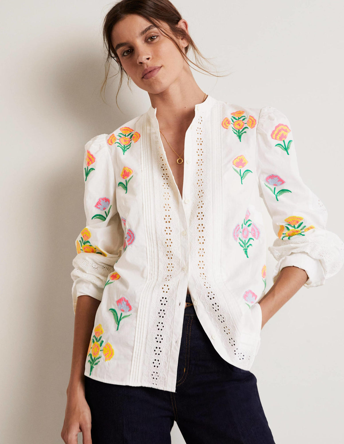 Julianne Bestickte Bluse-Naturweiß, Stickerei - Image 6