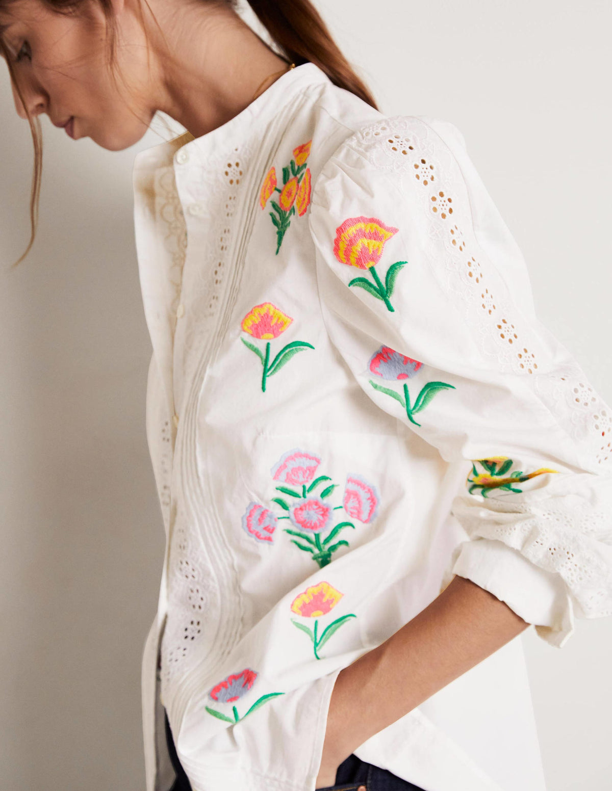 Julianne Bestickte Bluse-Naturweiß, Stickerei-3