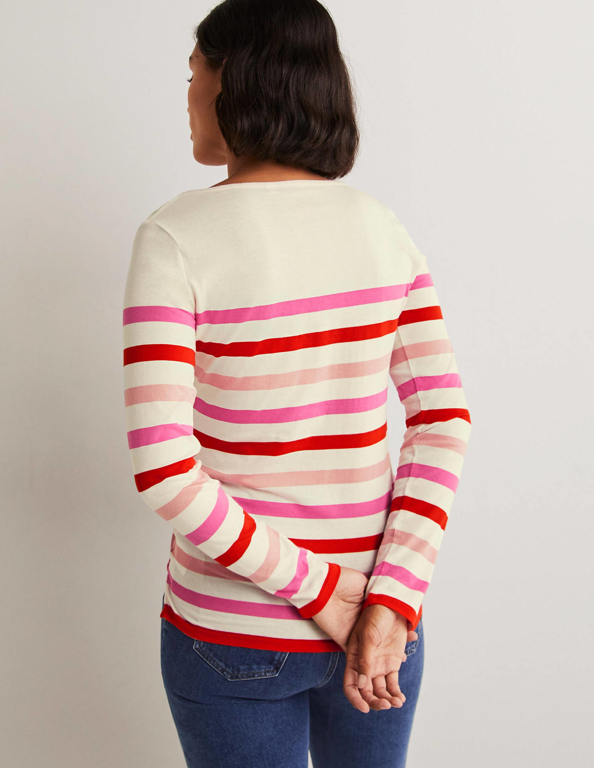 Ella Breton-Shirt mit langen Ärmeln-Bunt/Rosa, Gestreift - Image 3