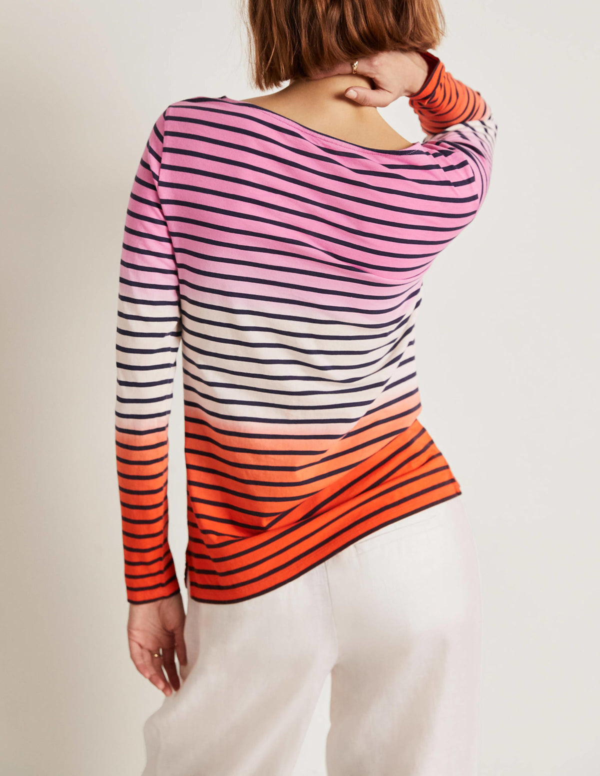 Ella Long Sleeve Breton-Bon Bon/Firecracker Ombre-3