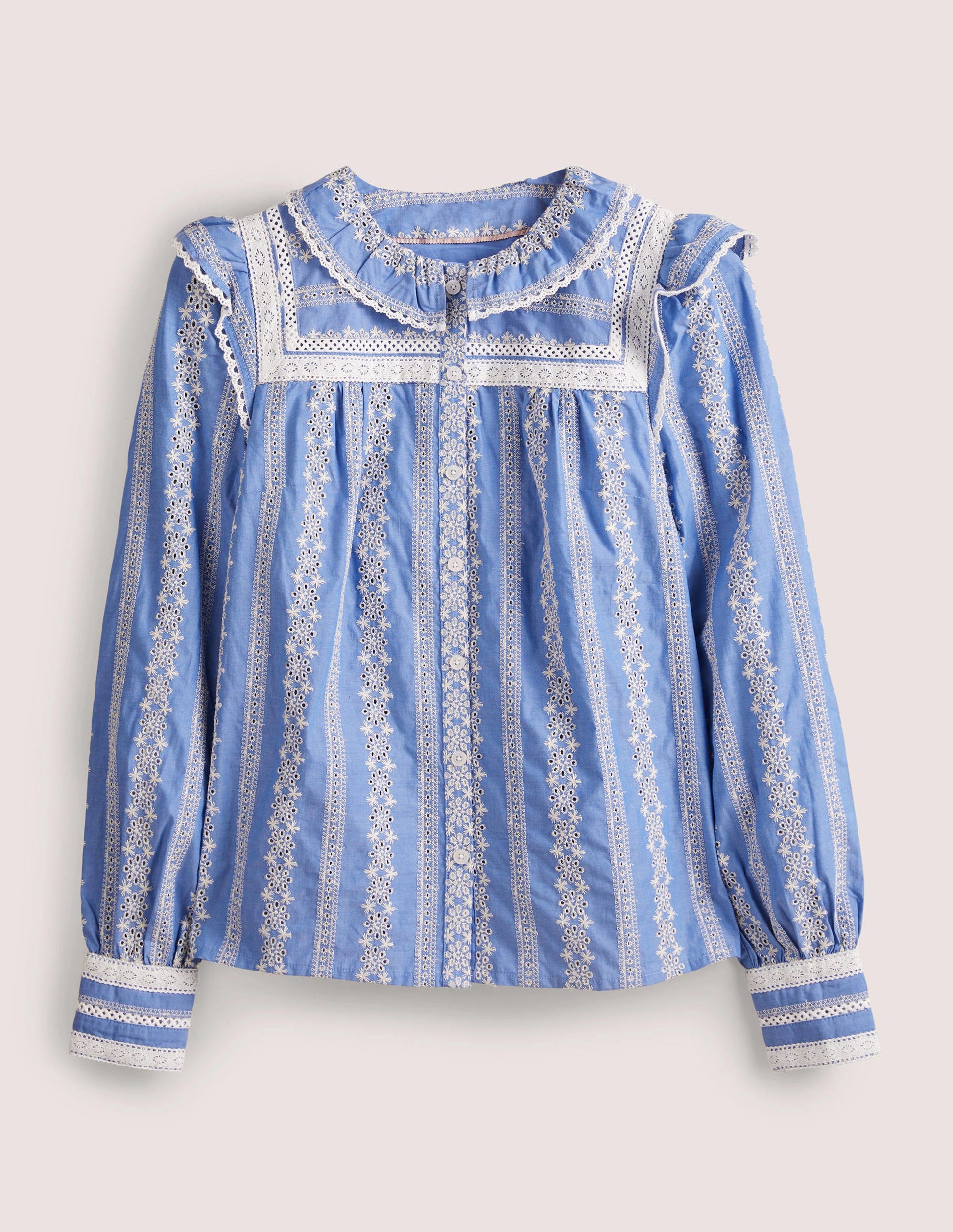 Bluse mit Häkelborte-Faux-Uni-7