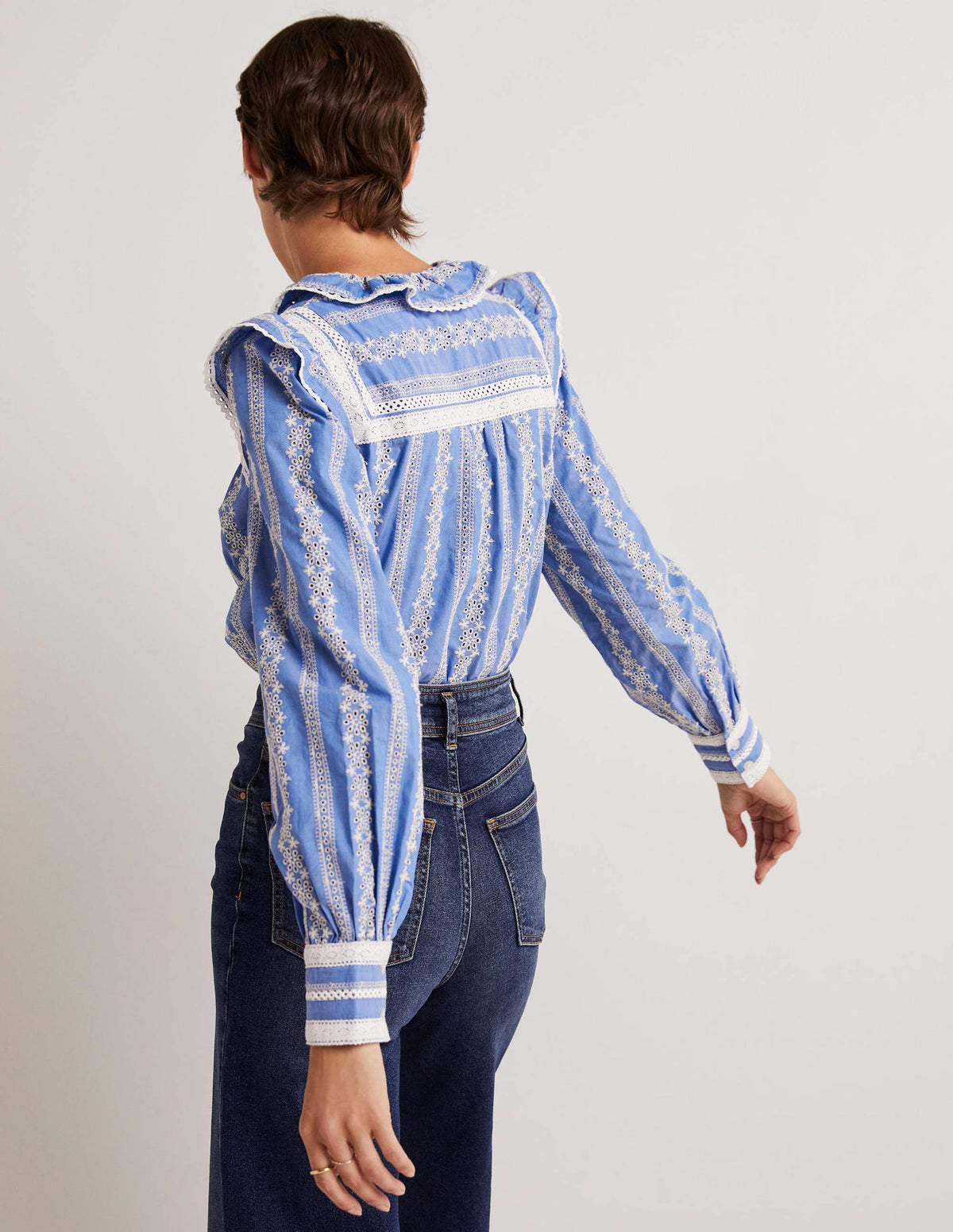 Bluse mit Häkelborte-Faux-Uni - Image 3