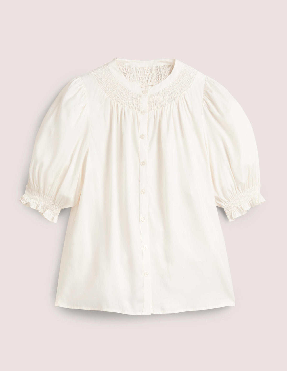Seidenbluse mit Smokdetails-Naturweiß - Image 6