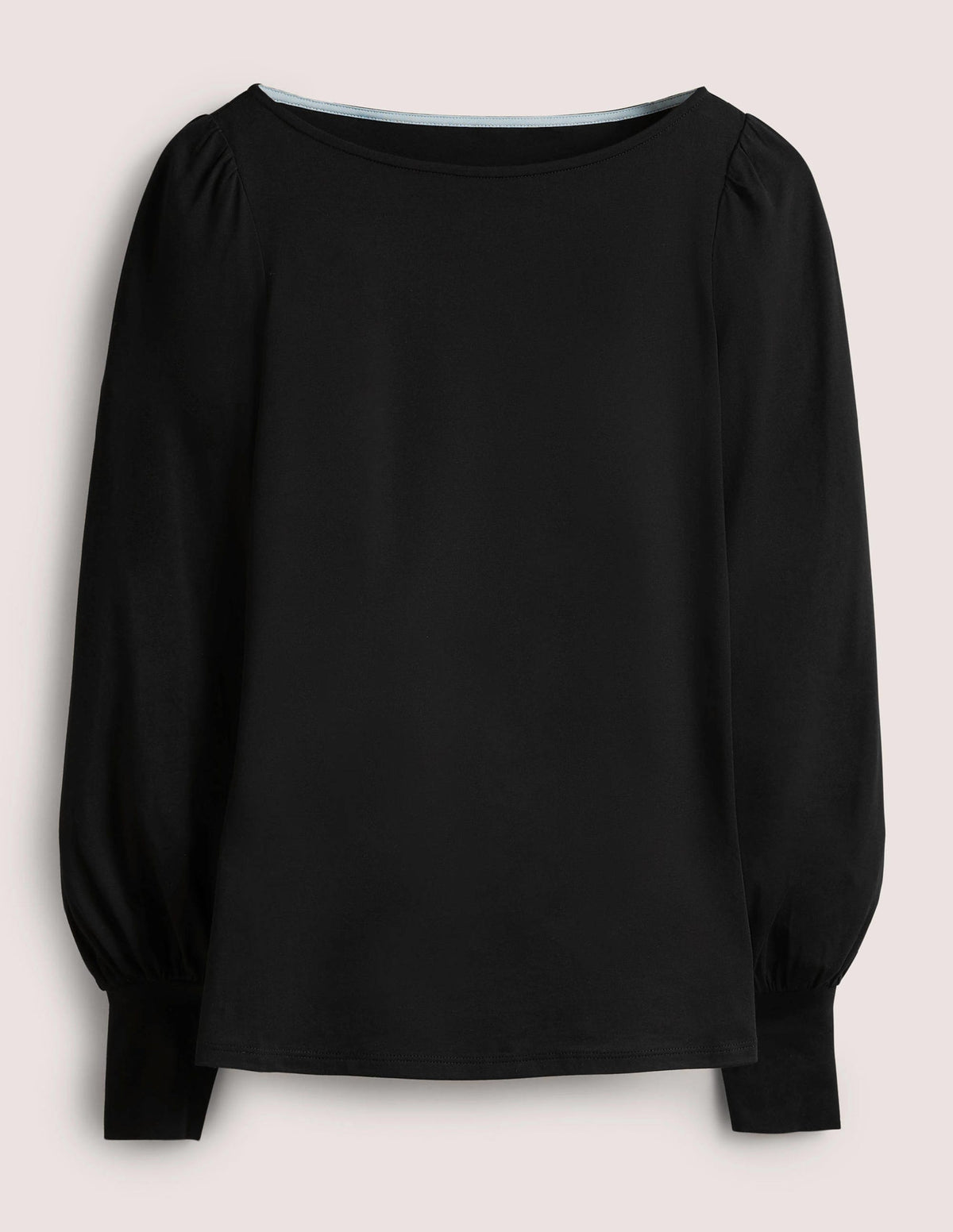 Supersoft Boat Neck Top-Black - Image 5