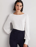 Supersoft Boat Neck Top-White