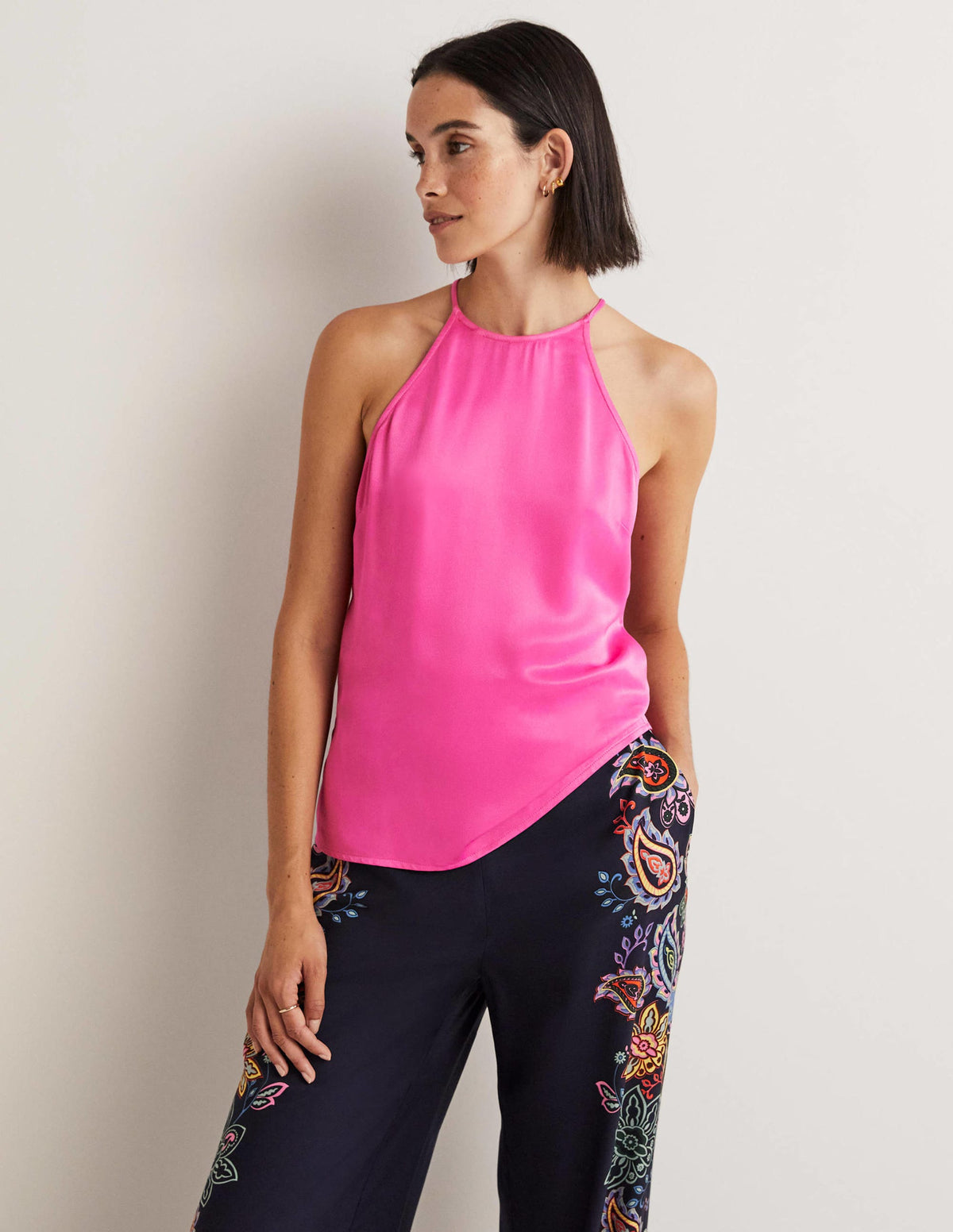 Neckholder-Top aus Satin-Wassermelonenrosa - Image 5