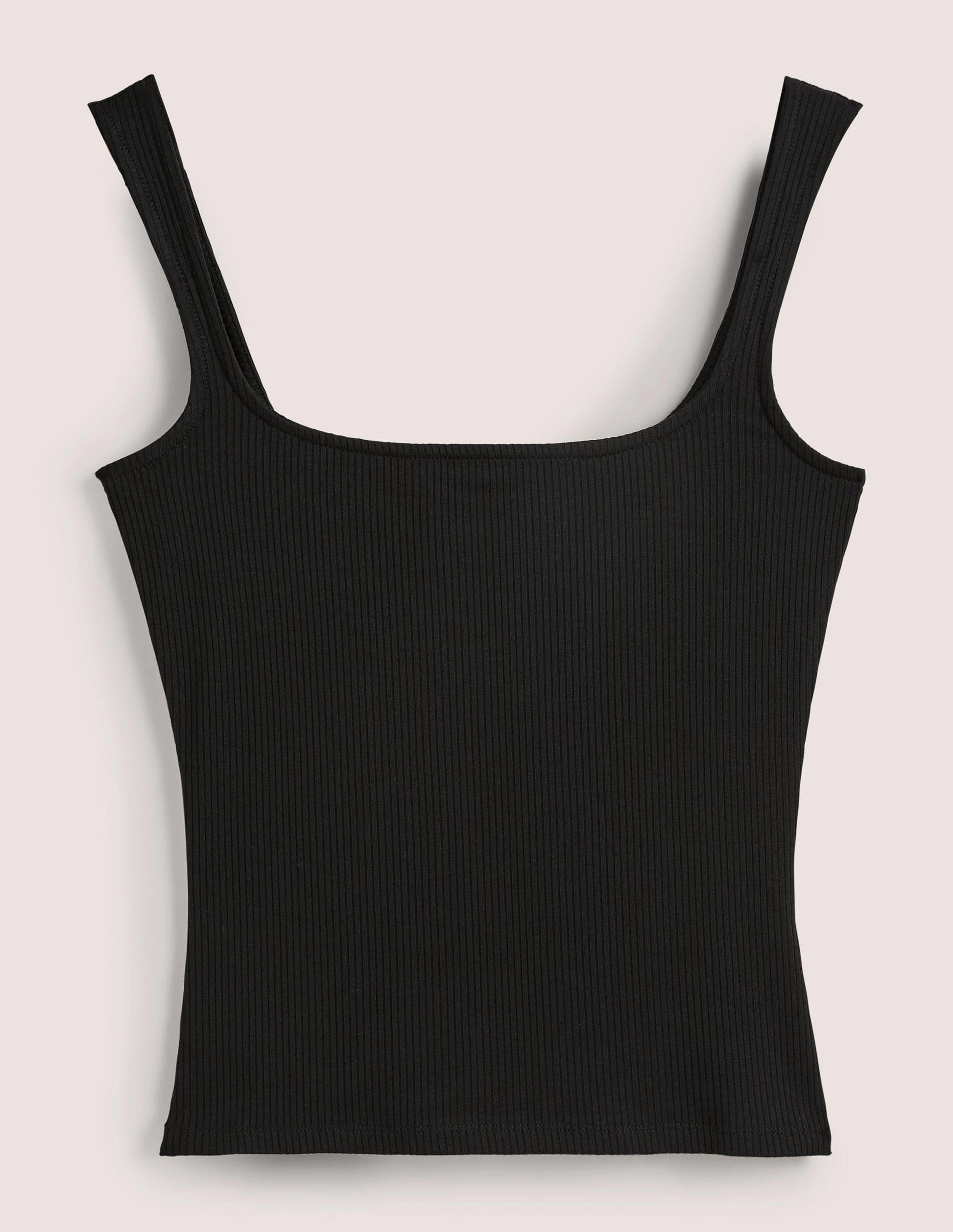 Geripptes Jersey-Top-Schwarz-5