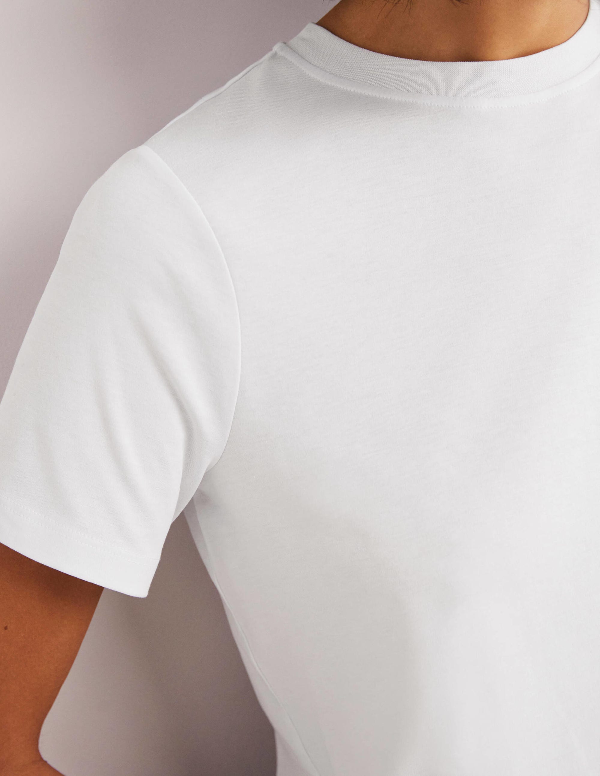 T-shirt col rond en coton-Blanc - Image 2