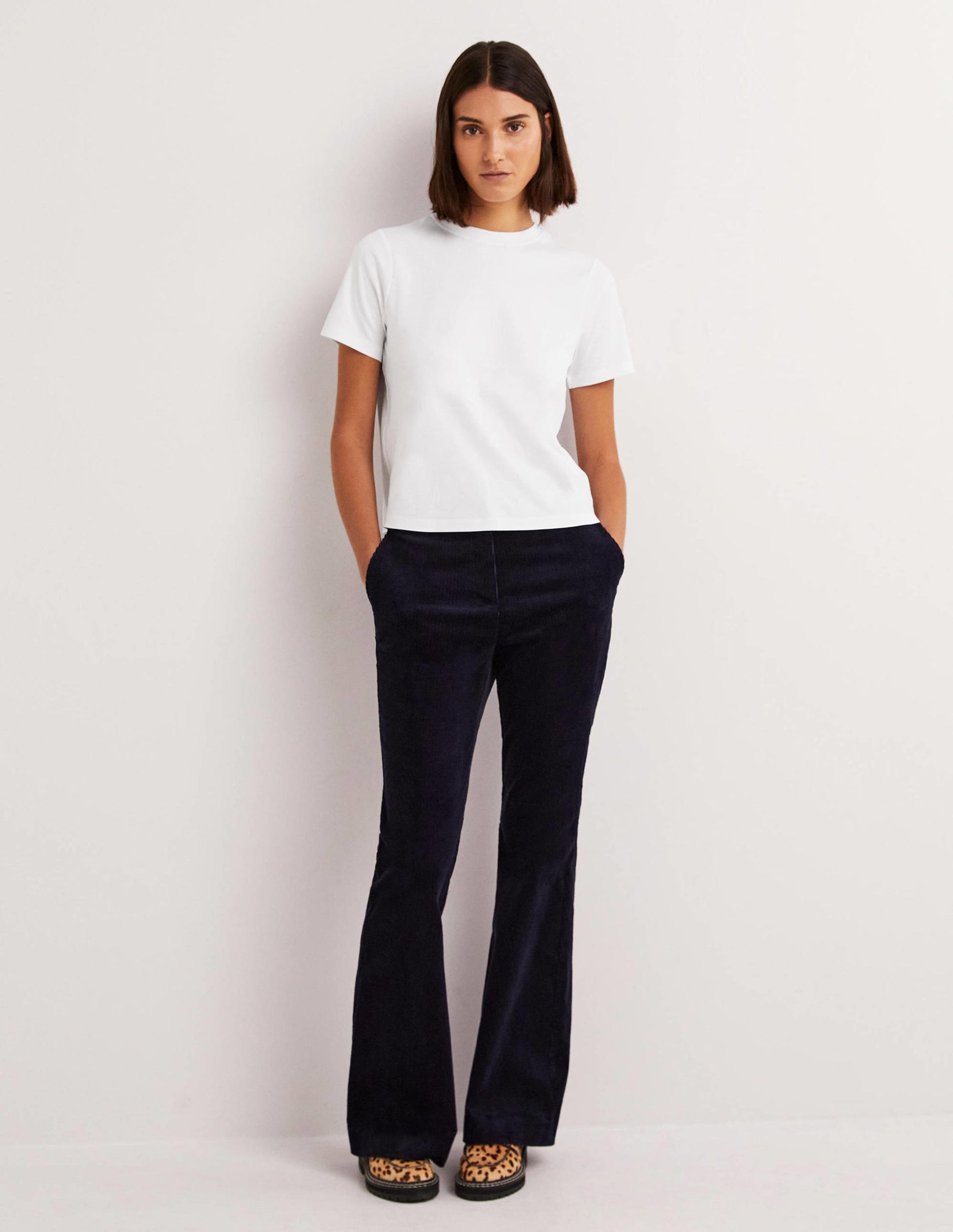 T-shirt col rond en coton-Blanc-4
