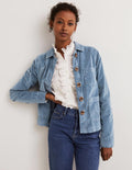 Robuste Jacke aus Samt-Offiziersblau, Samt