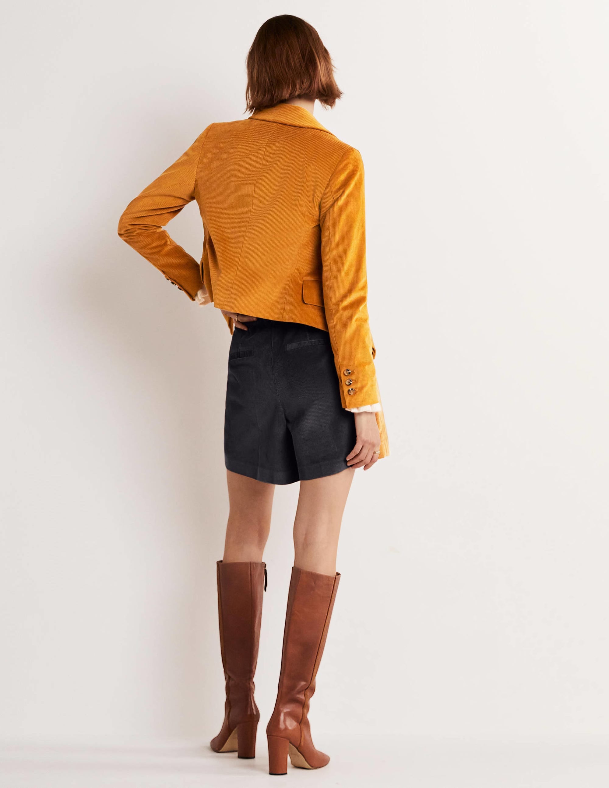 Doppelreihiger Cordblazer-Lebkuchenbraun - Image 3