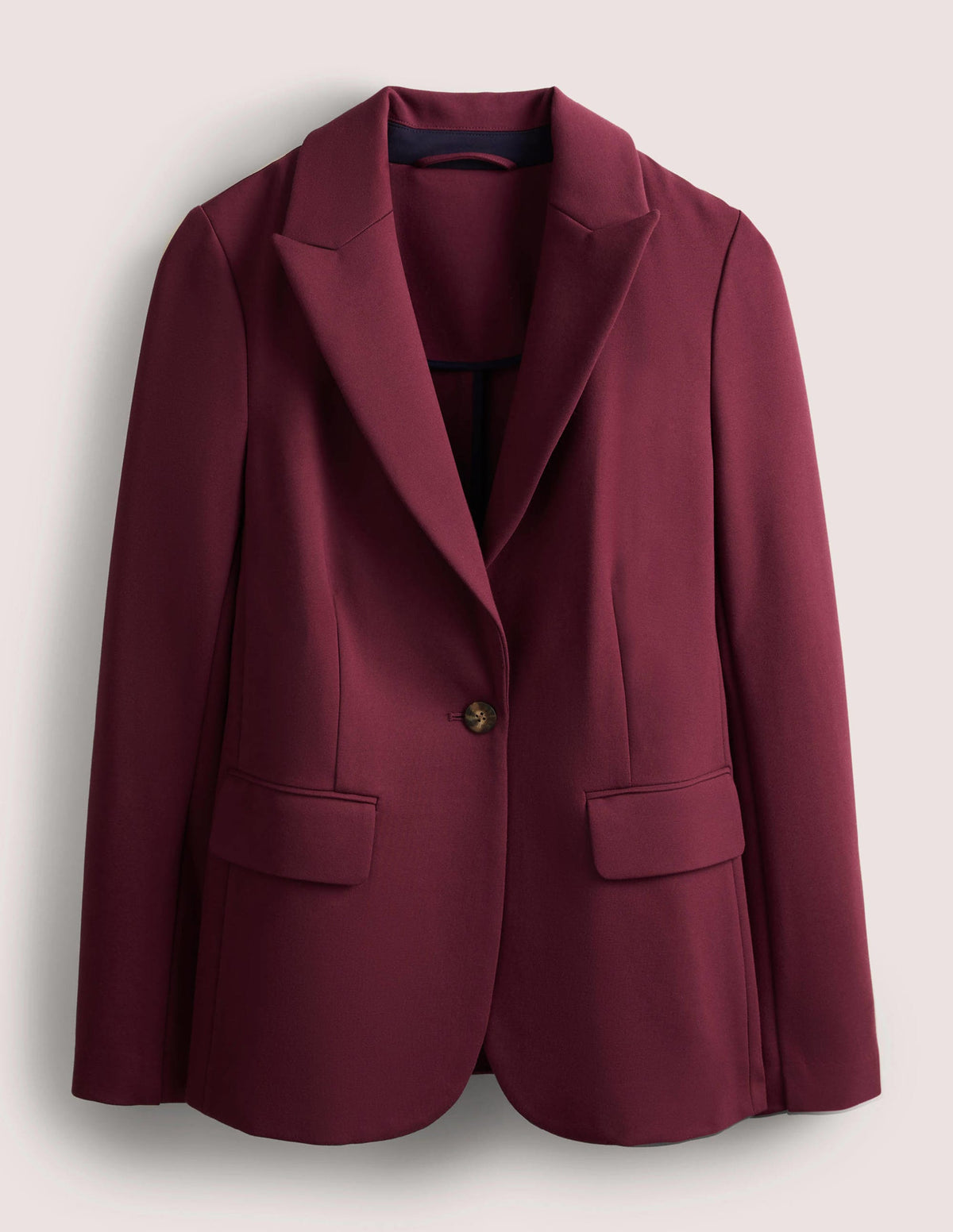 Figurbetonter Blazer aus Stretchjersey-Glühweinrot - Image 5
