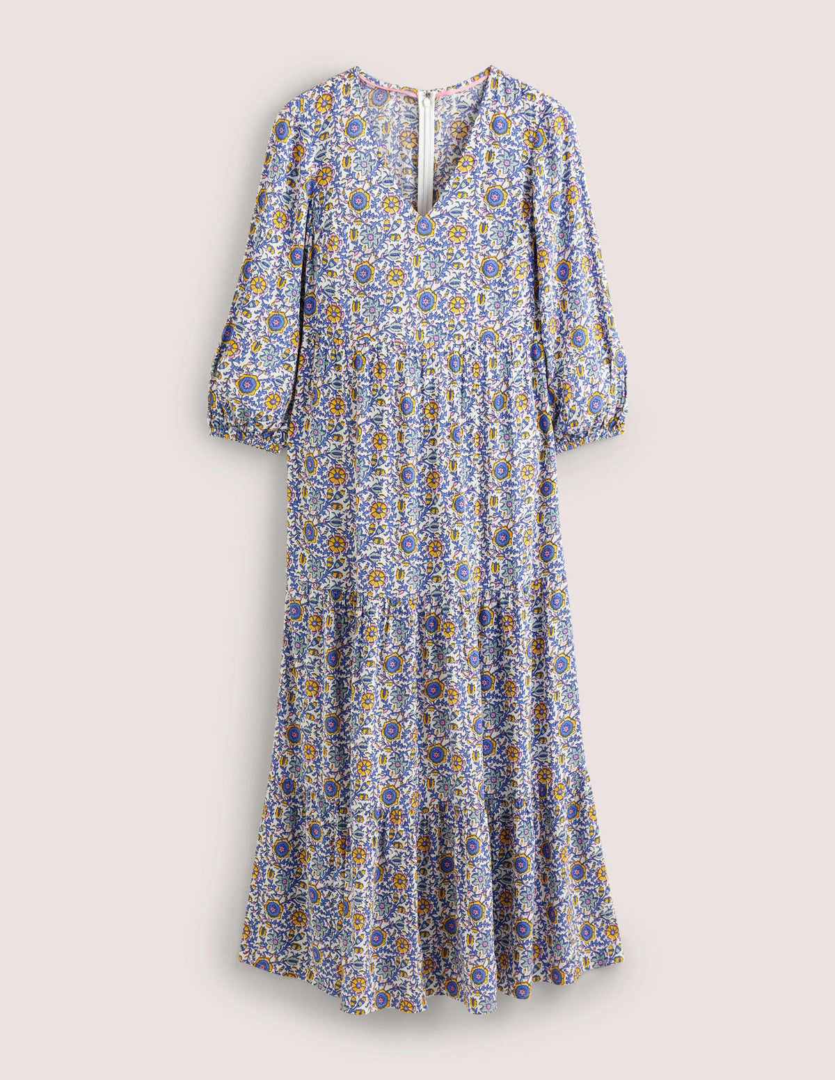 Maxikleid mit Blousonärmeln-Naturweiß, Zauberhafter Zweig-8