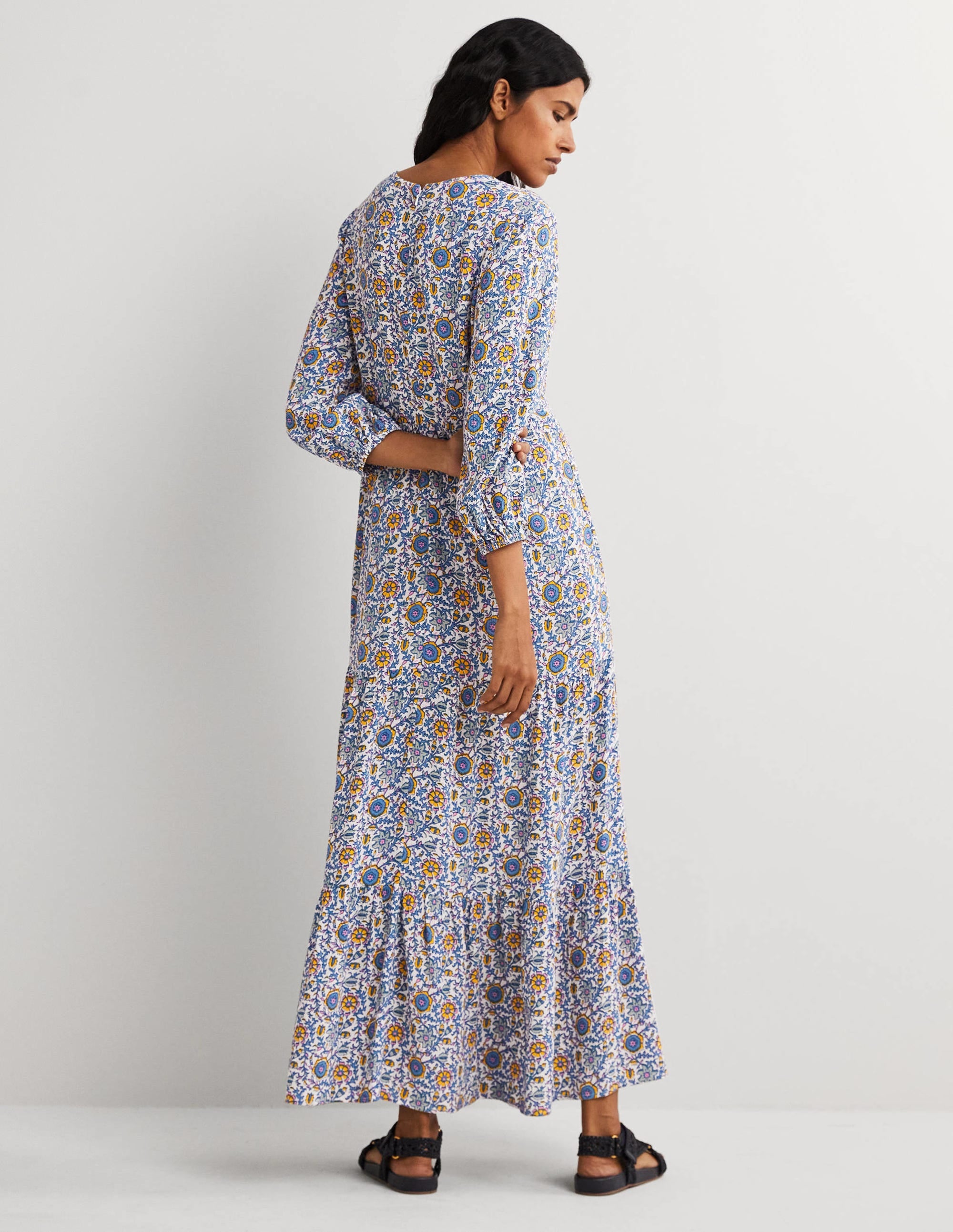 Maxikleid mit Blousonärmeln-Naturweiß, Zauberhafter Zweig - Image 3