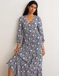 Maxikleid mit Blousonärmeln-Navy, Zauberhafter Zweig