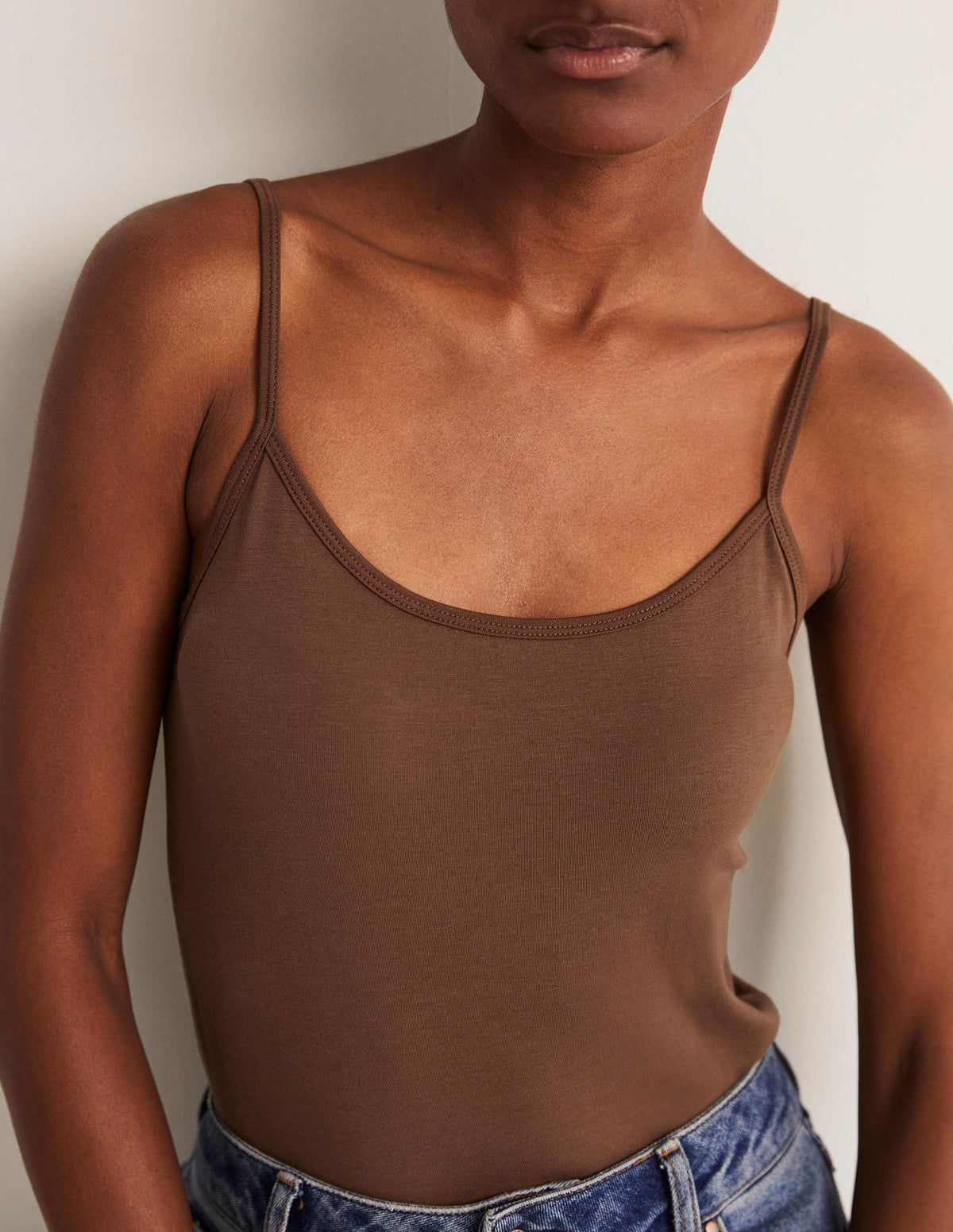Plain Cami Top-Deep Brown - Image 6