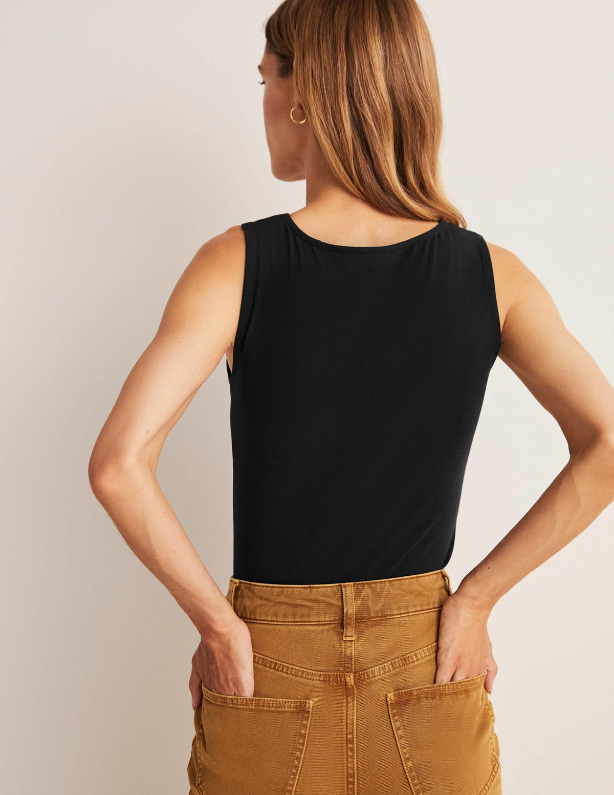 Doppellagiges Trägershirt-Schwarz - Image 3