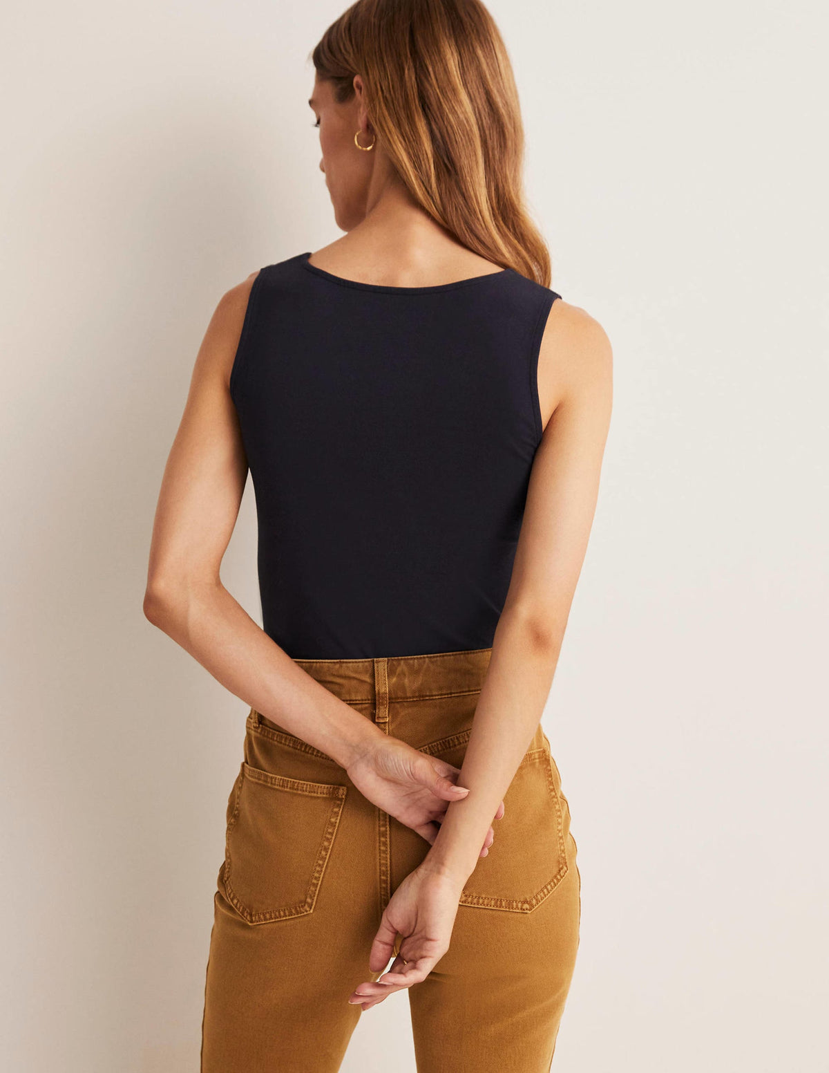 Doppellagiges Trägershirt-Marineblau - Image 3