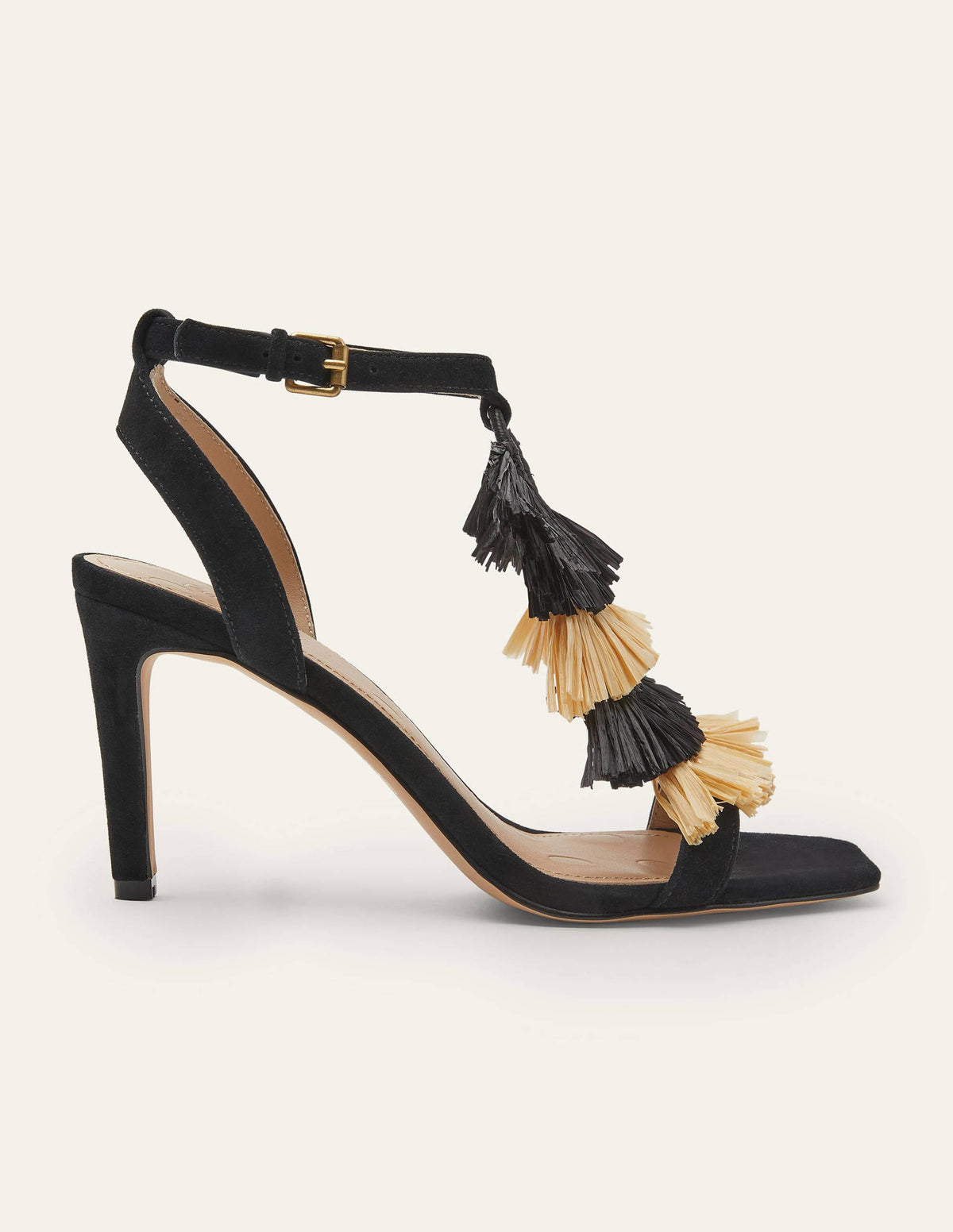 Sarah Absatzsandalen mit Fransen-Schwarz - Image 4