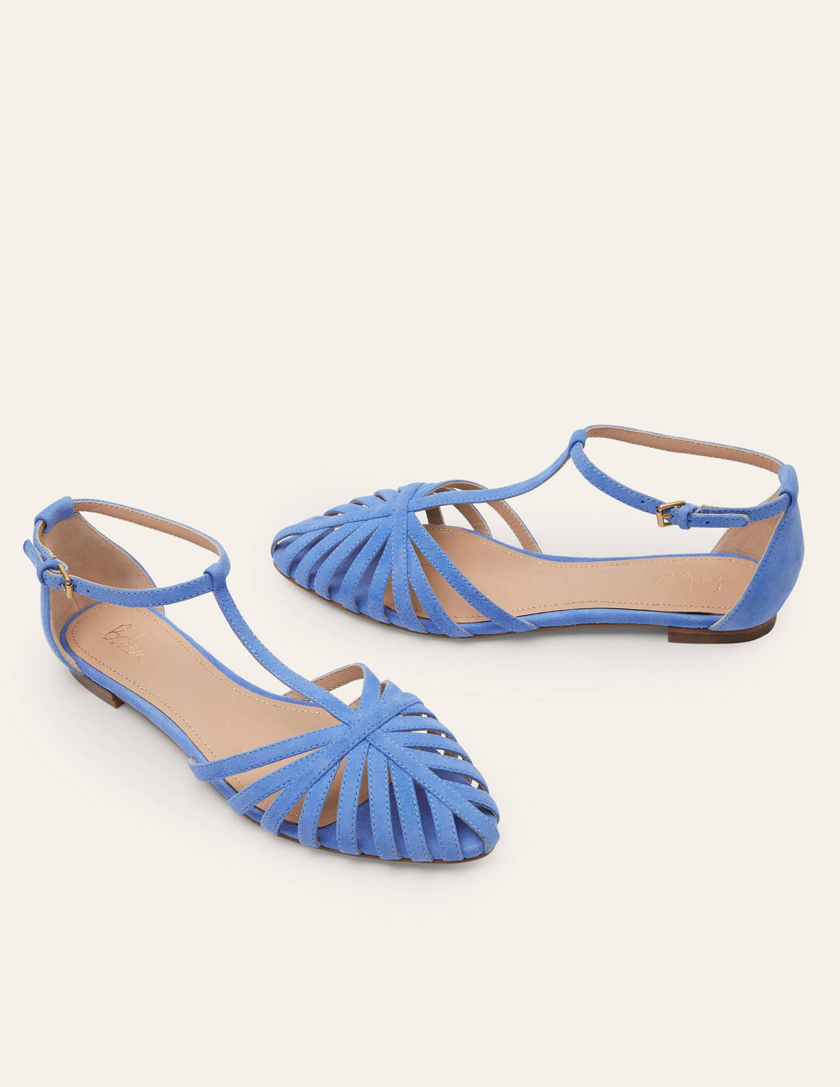Tess Flache Sandalen mit Gitterriemchen-Traube/Hyazinthe - Image 1