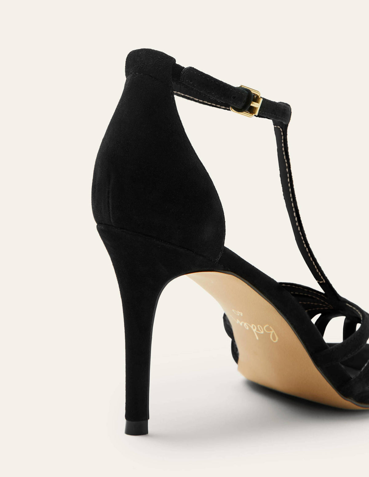 Sandales à talons Tess façon cage-Noir-3