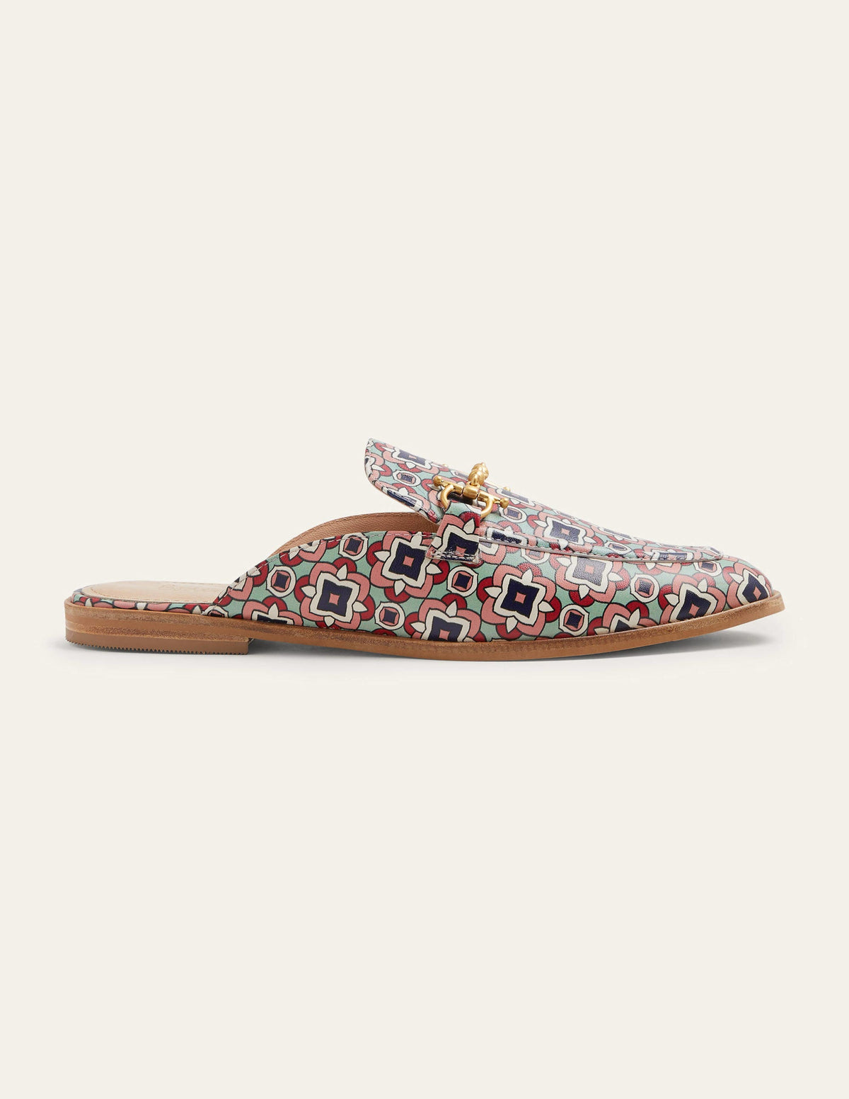 Mocassins ouverts avec mors décoratif-Imprimé géométrique - Image 1