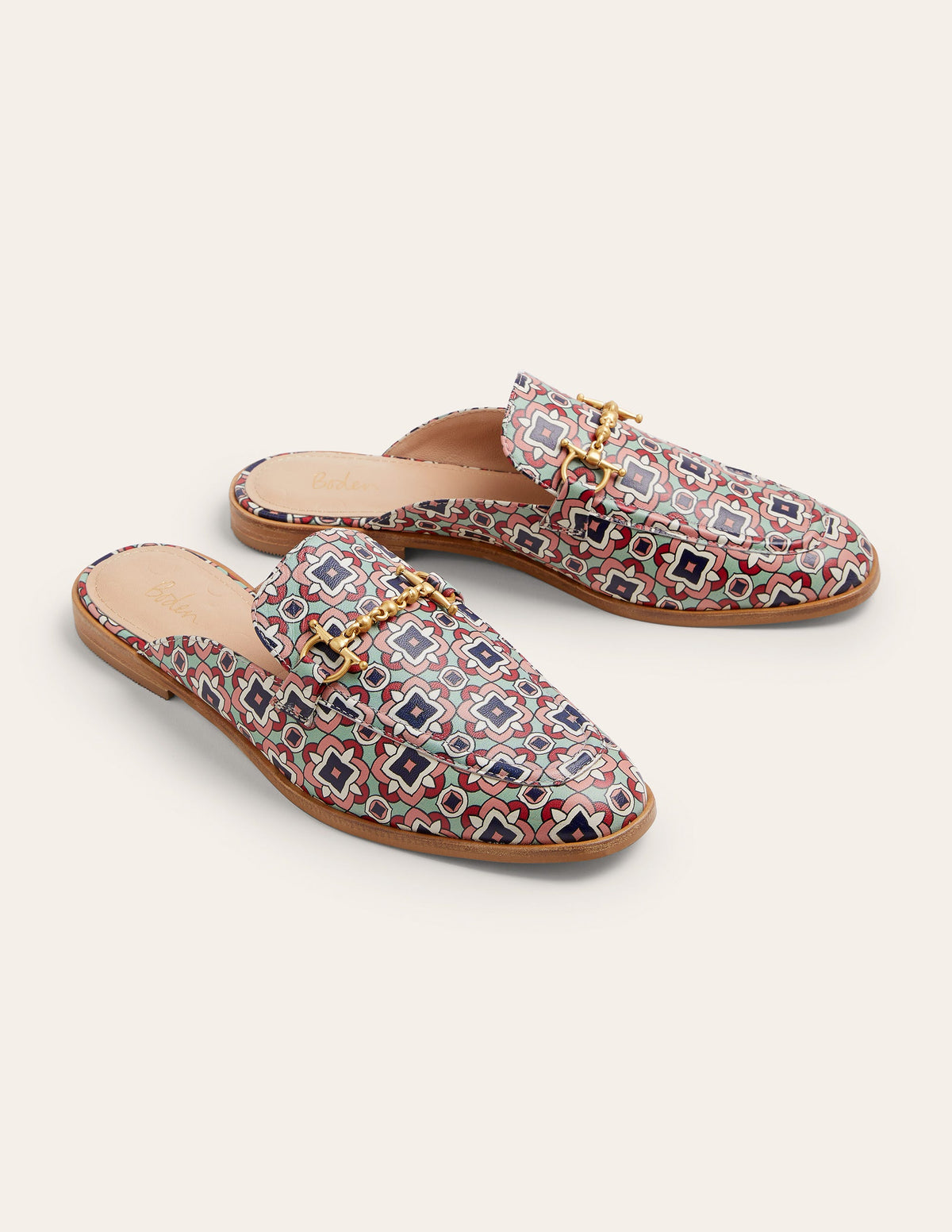Mocassins ouverts avec mors décoratif-Imprimé géométrique - Image 3