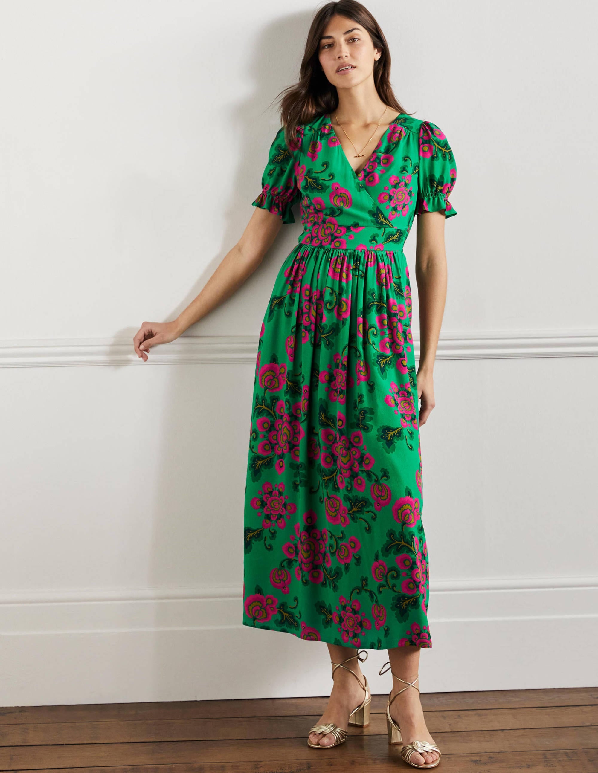 Tessa Maxikleid-Ming-Grün, Wildblumen - Image 1