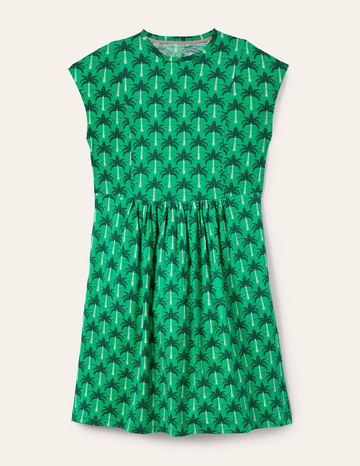T-Shirt-Kleid aus Jersey-Grüne Lagune, Paradiespalmen - Image 5