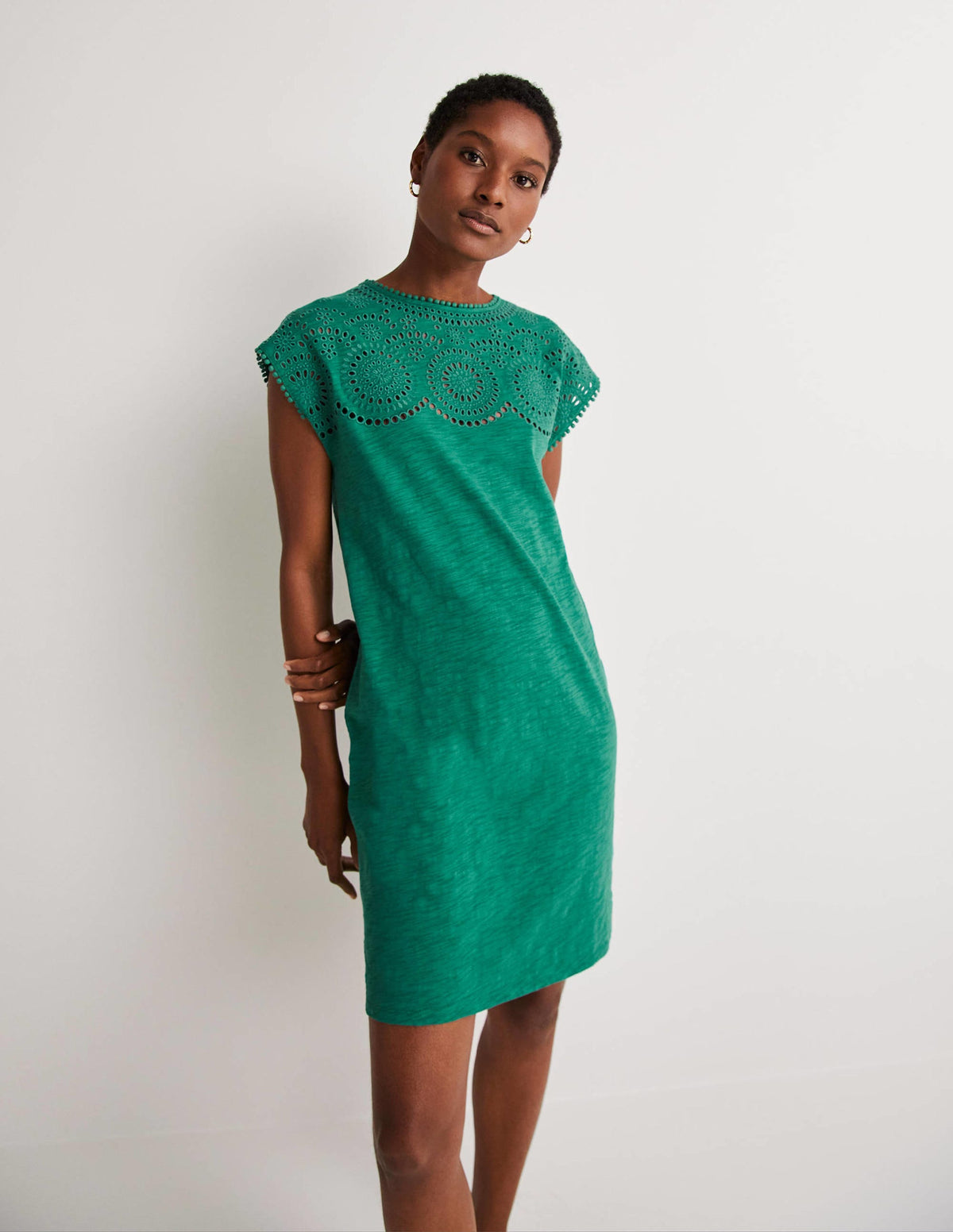 Robe T-shirt ajourée en jersey-Clairière ombragée - Image 1