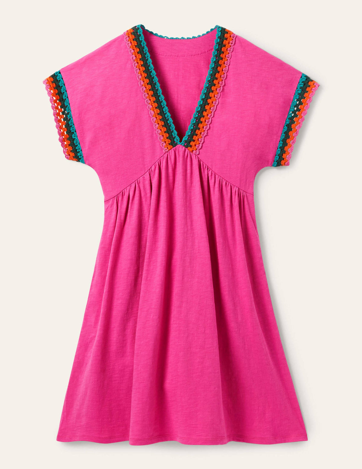 Jerseykleid mit Häkelborte-Knalliges Stiefmütterchen - Image 6