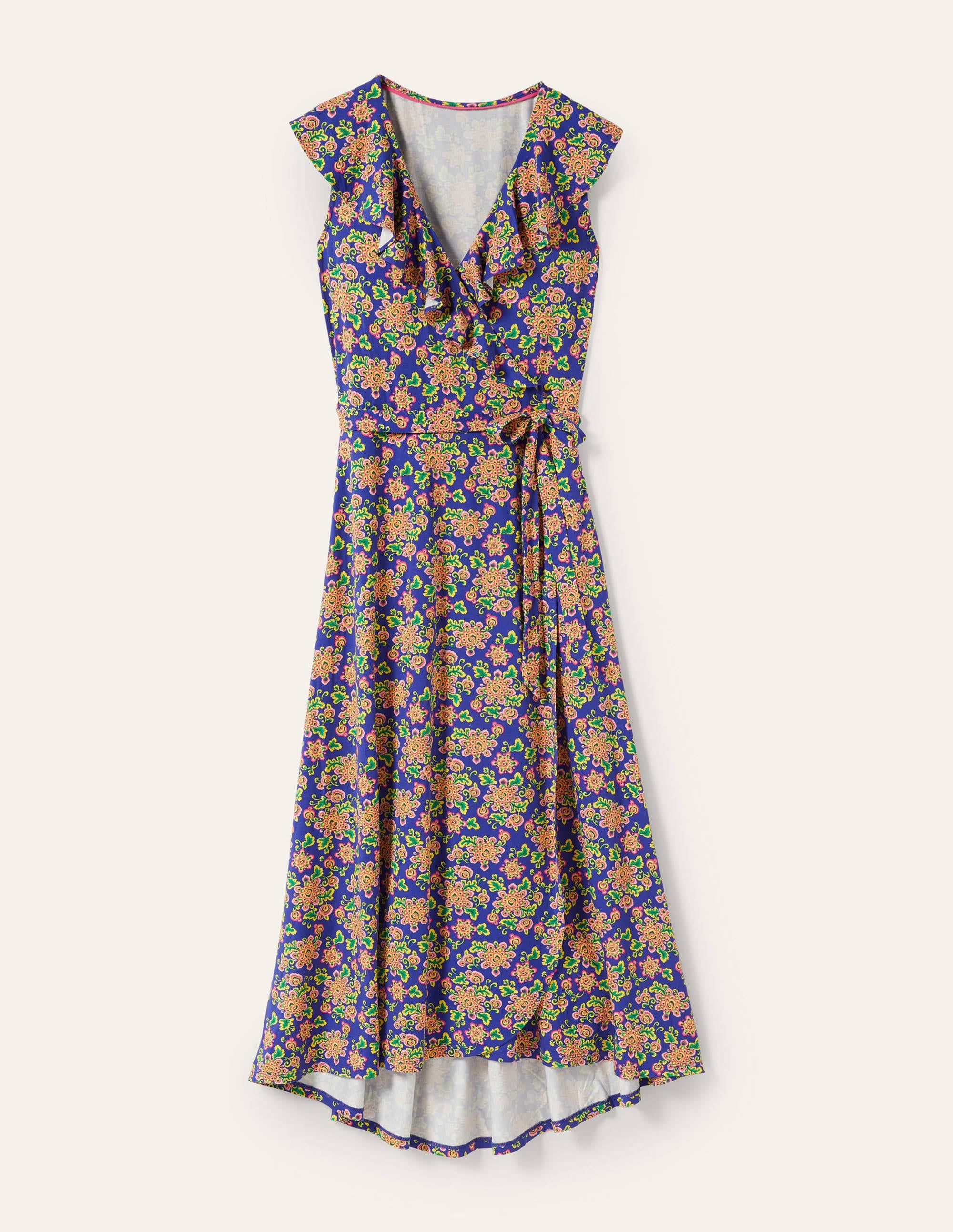 Saskia Maxi-Wickelkleid aus Jersey-Atlantischer Ozean, Wildblumen - Image 9