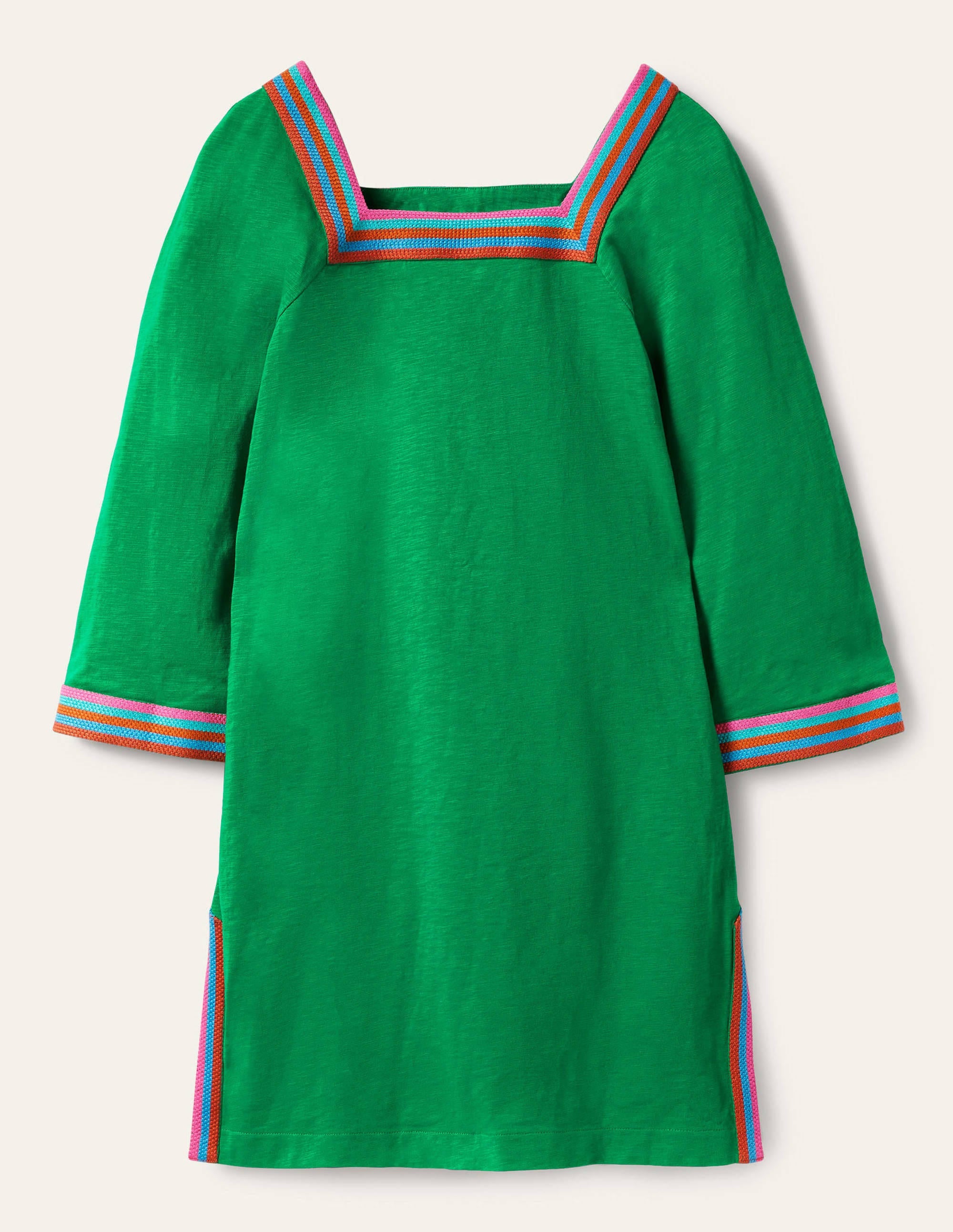 Jerseytunika mit Stickerei-Sattes Smaragdgrün - Image 6