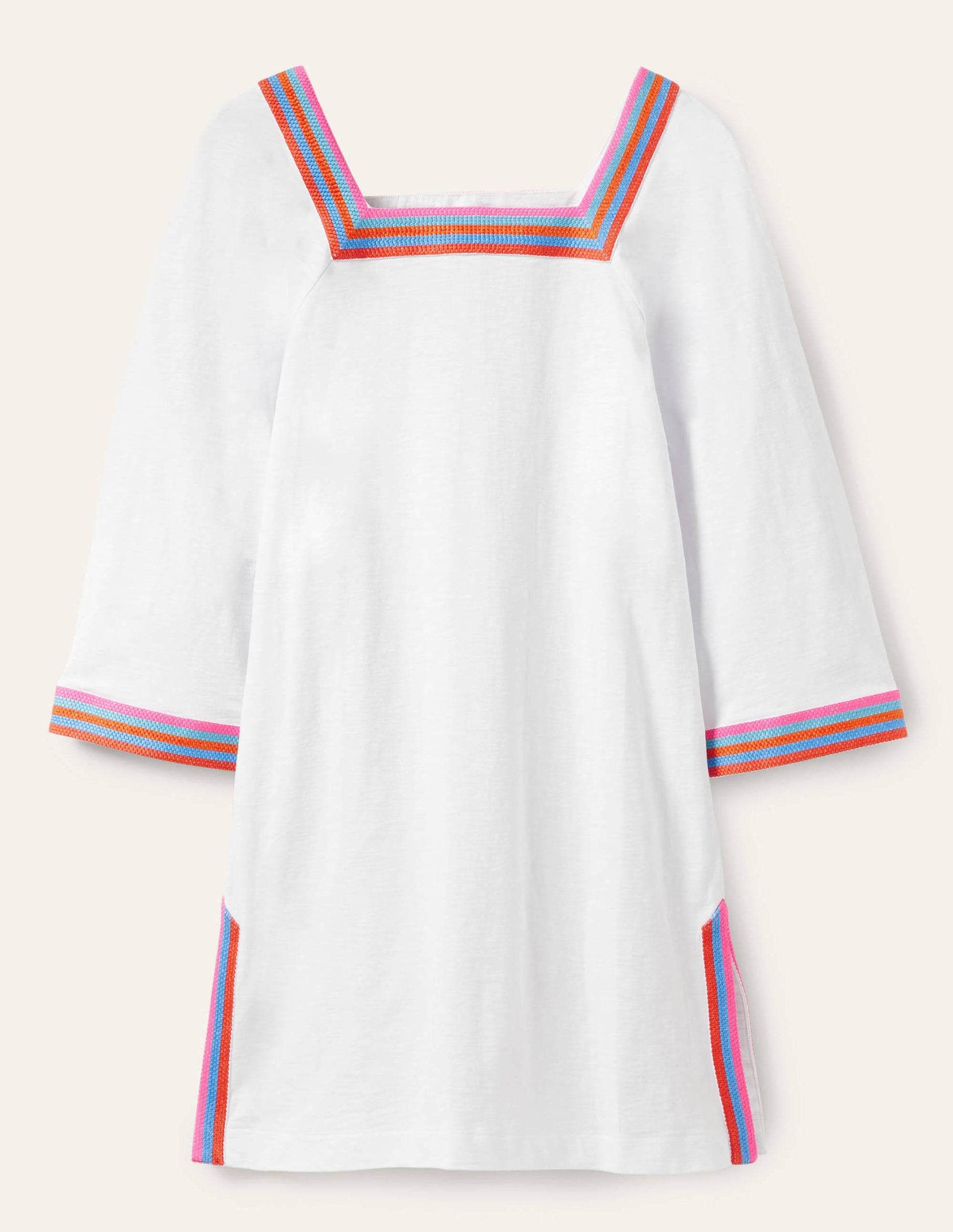 Jerseytunika mit Stickerei-Weiß-5