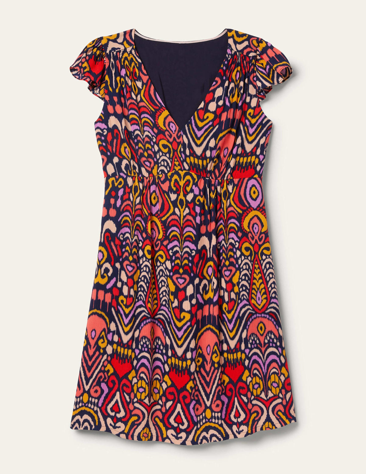Grace Flutter Sleeve Dress-Navy, Ikat Charm - Image 5