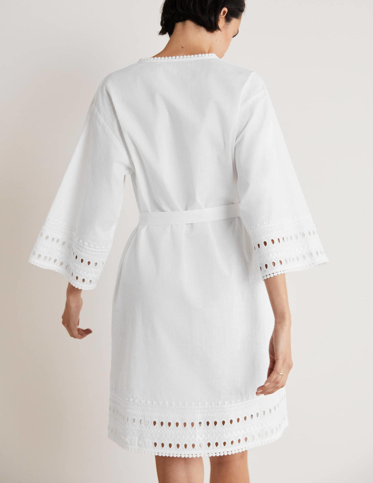 Robe caftan brodée-Blanc-3