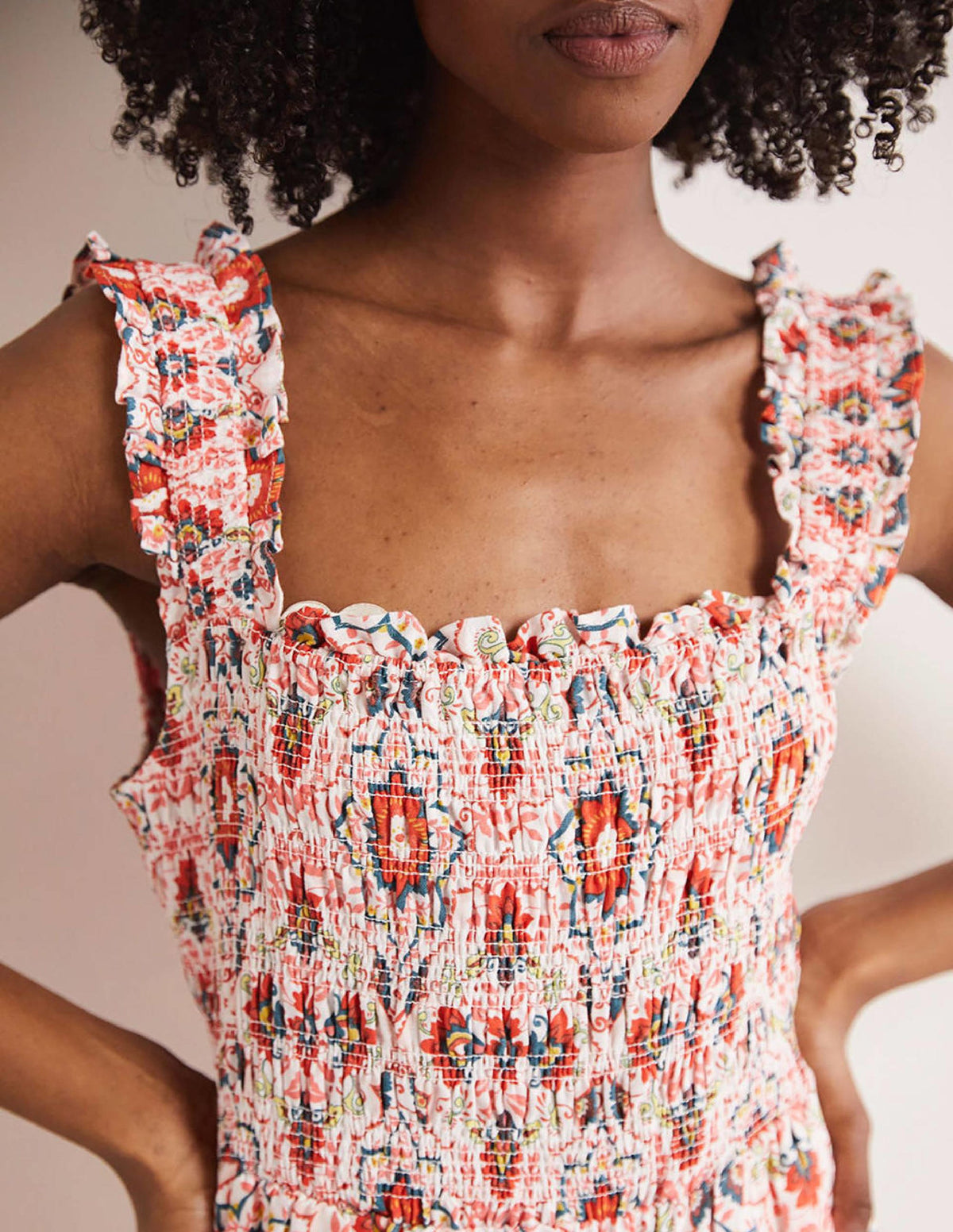 Jasmine Jumpsuit mit Smokdetail-Bunt, Bloomsbury-Muster-2