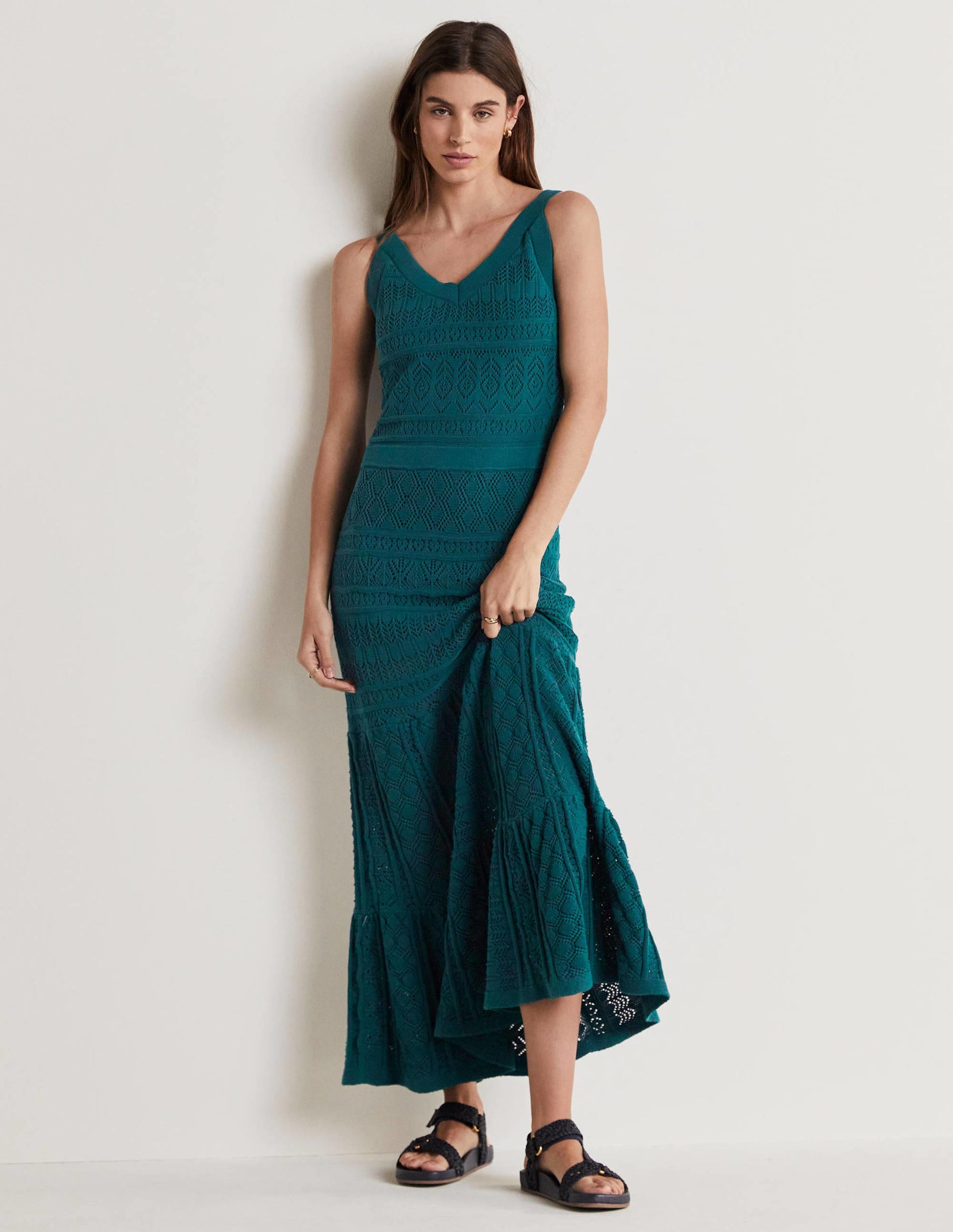 Gestricktes Maxikleid mit Spitze-Chesapeake Bay-4