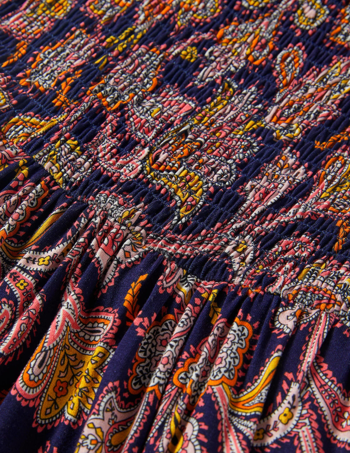Trägerloses Maxikleid aus Jersey-Französisches Navy, Paisley-Knospen-6