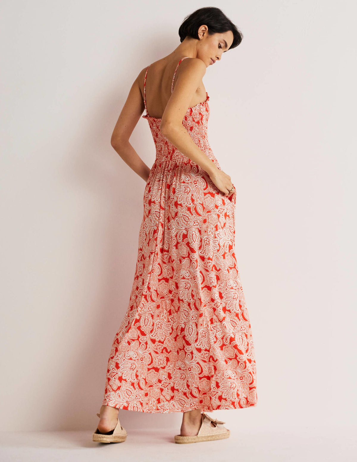 Robe longue bustier en jersey-Pétard, motif Paisley Bud-3