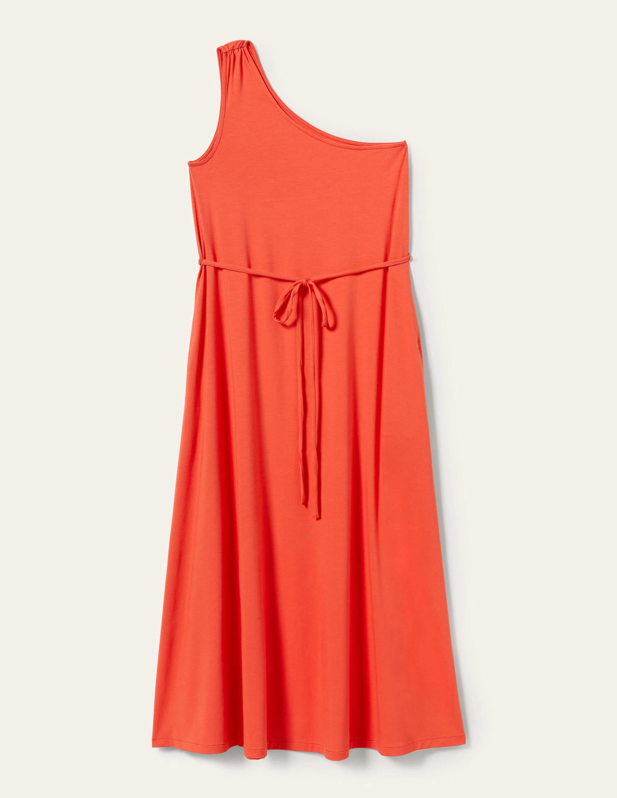 One-Shoulder-Midikleid aus Jersey-Kirschrot - Image 5