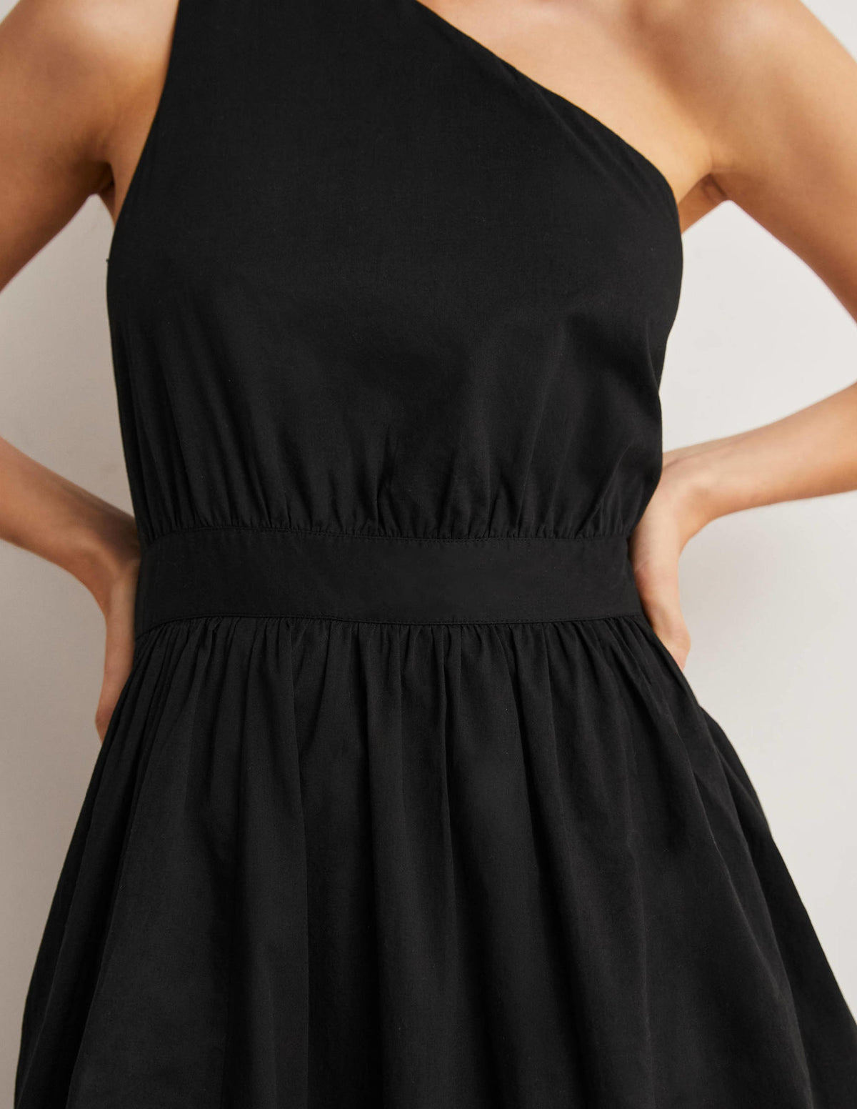 One Shoulder Midi Dress-Black-6