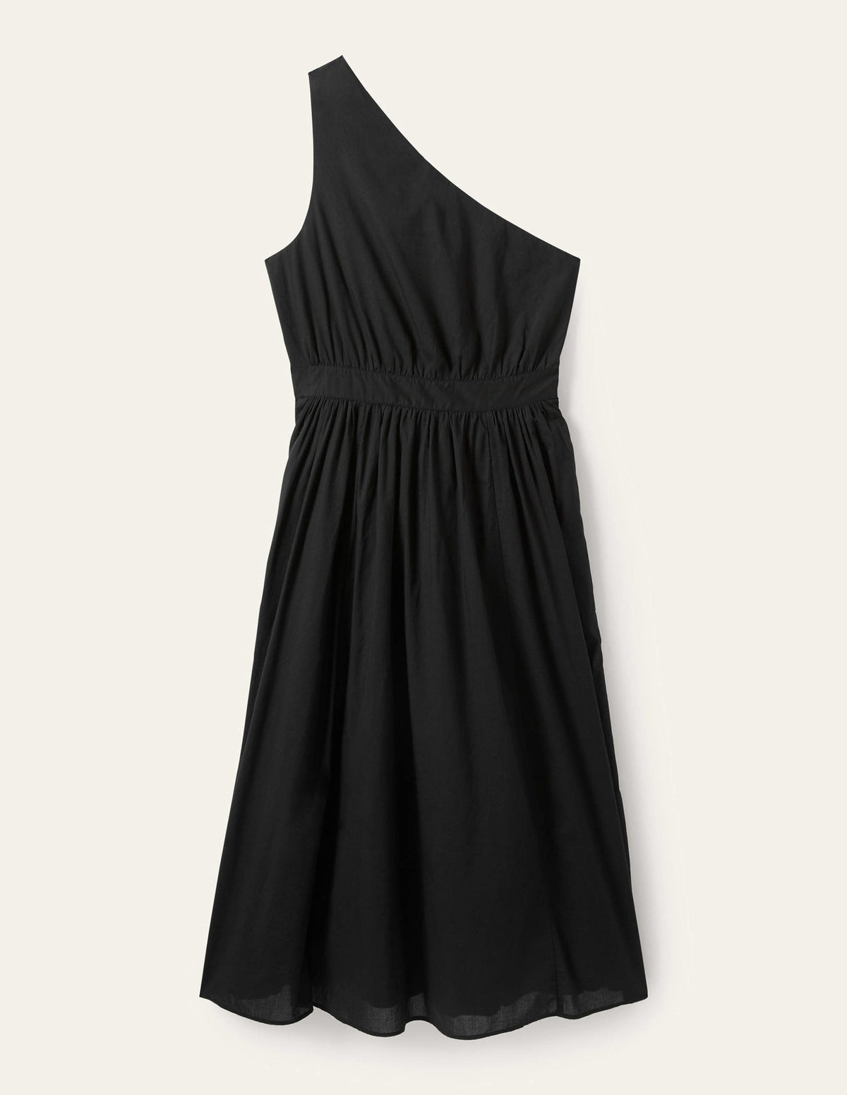 One Shoulder Midi Dress-Black-9