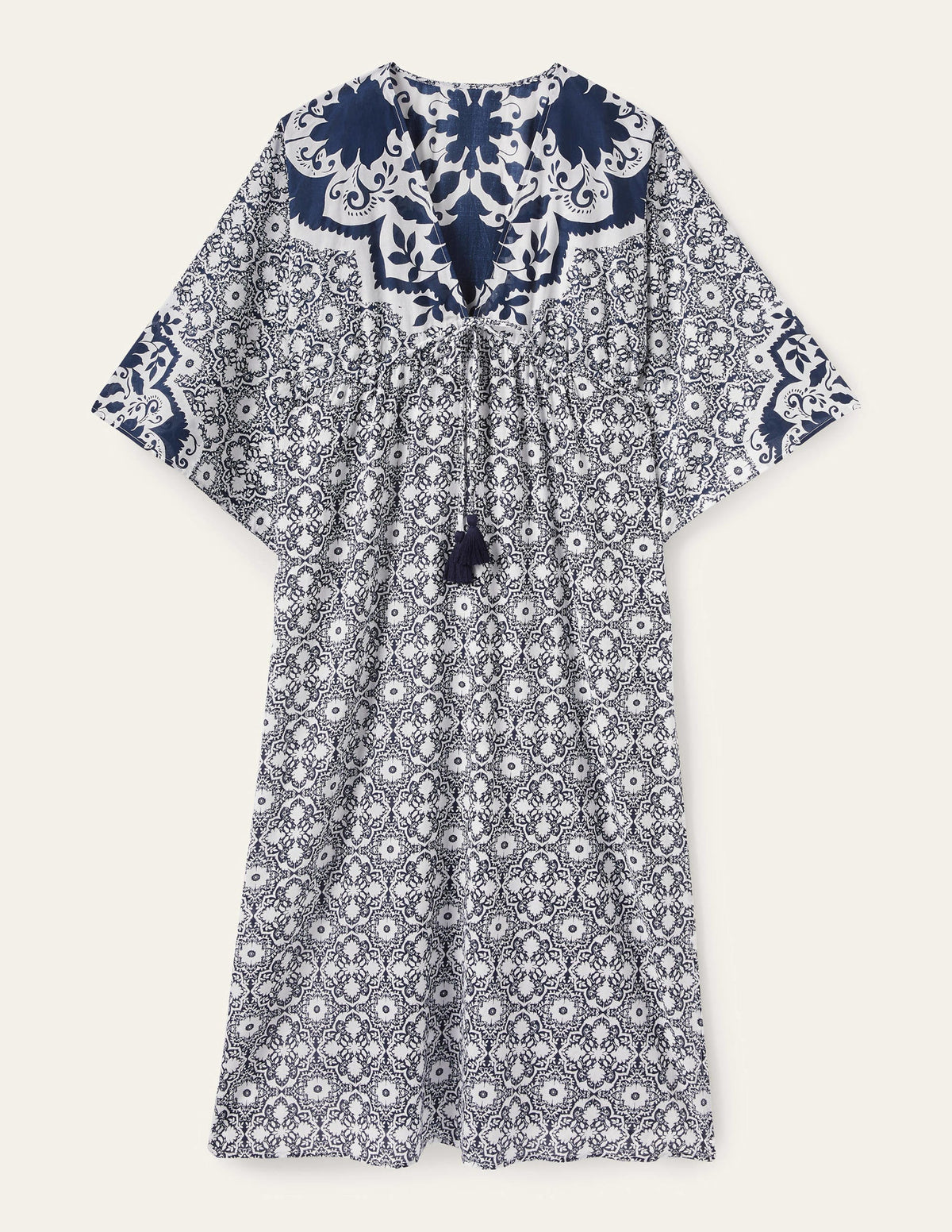 Maxi-Kaftankleid in Empire-Form-Navy, Bloomsbury-Muster - Image 11