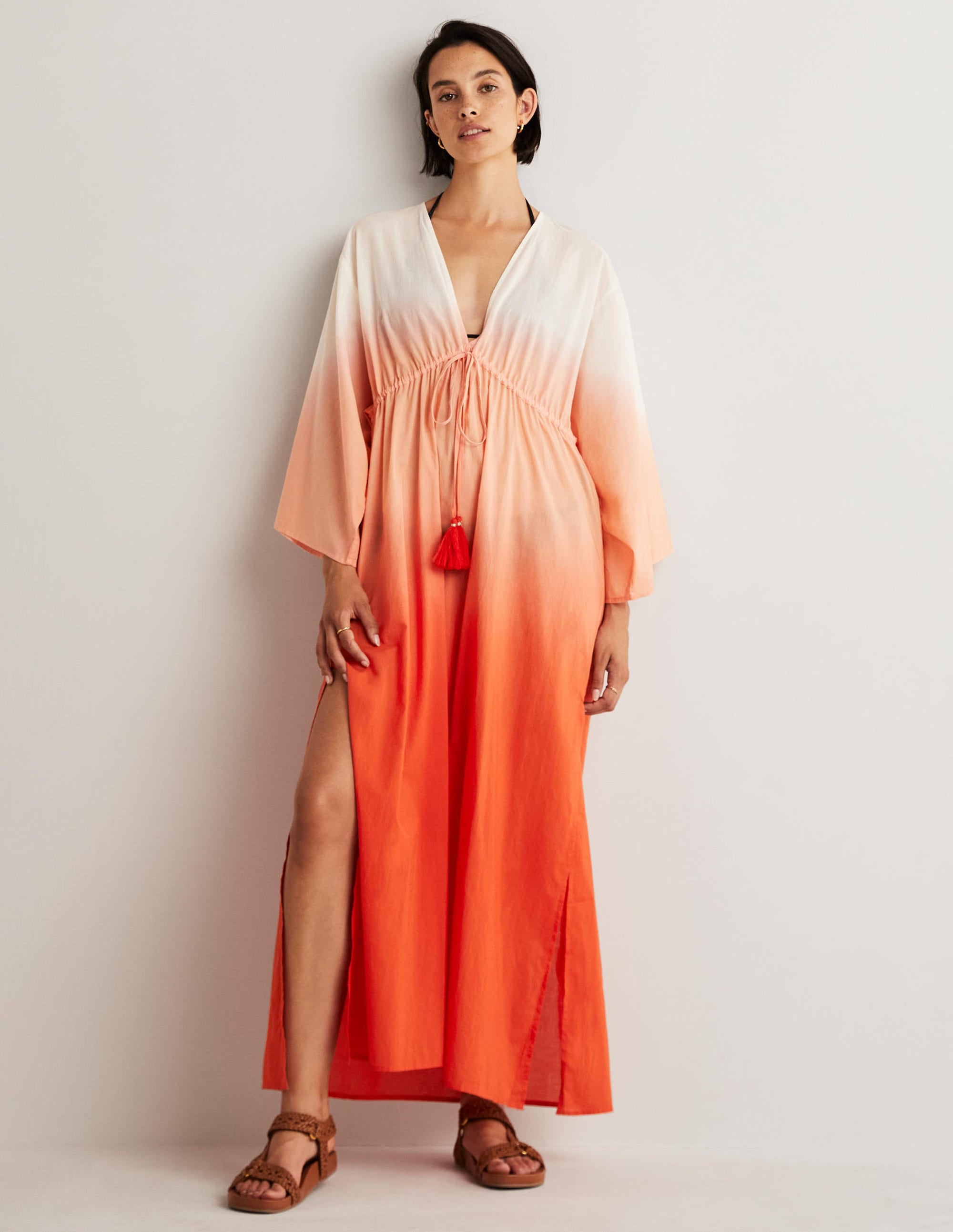 Robe-caftan longue coupe empire-Dip-dye pétard - Image 1