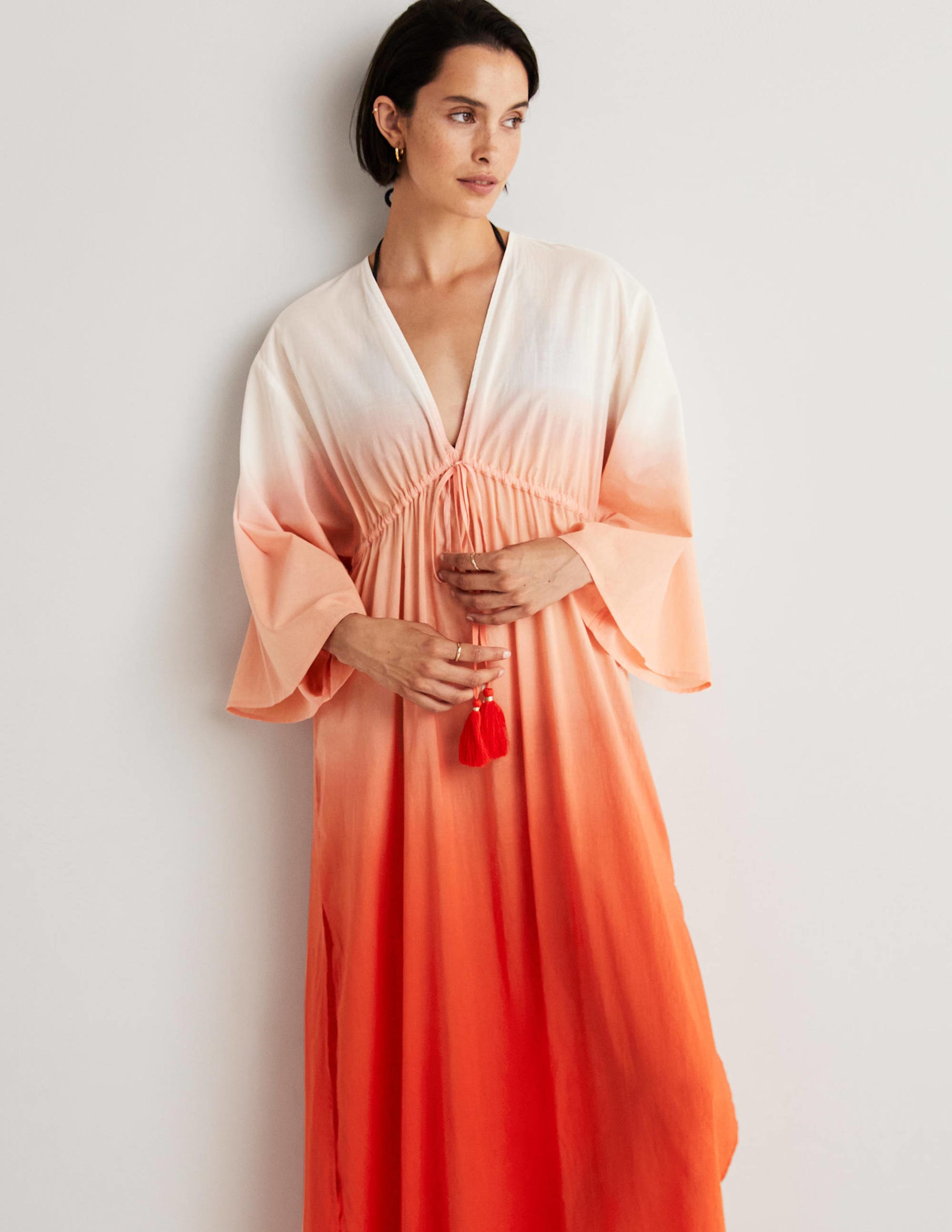 Robe-caftan longue coupe empire-Dip-dye pétard - Image 5