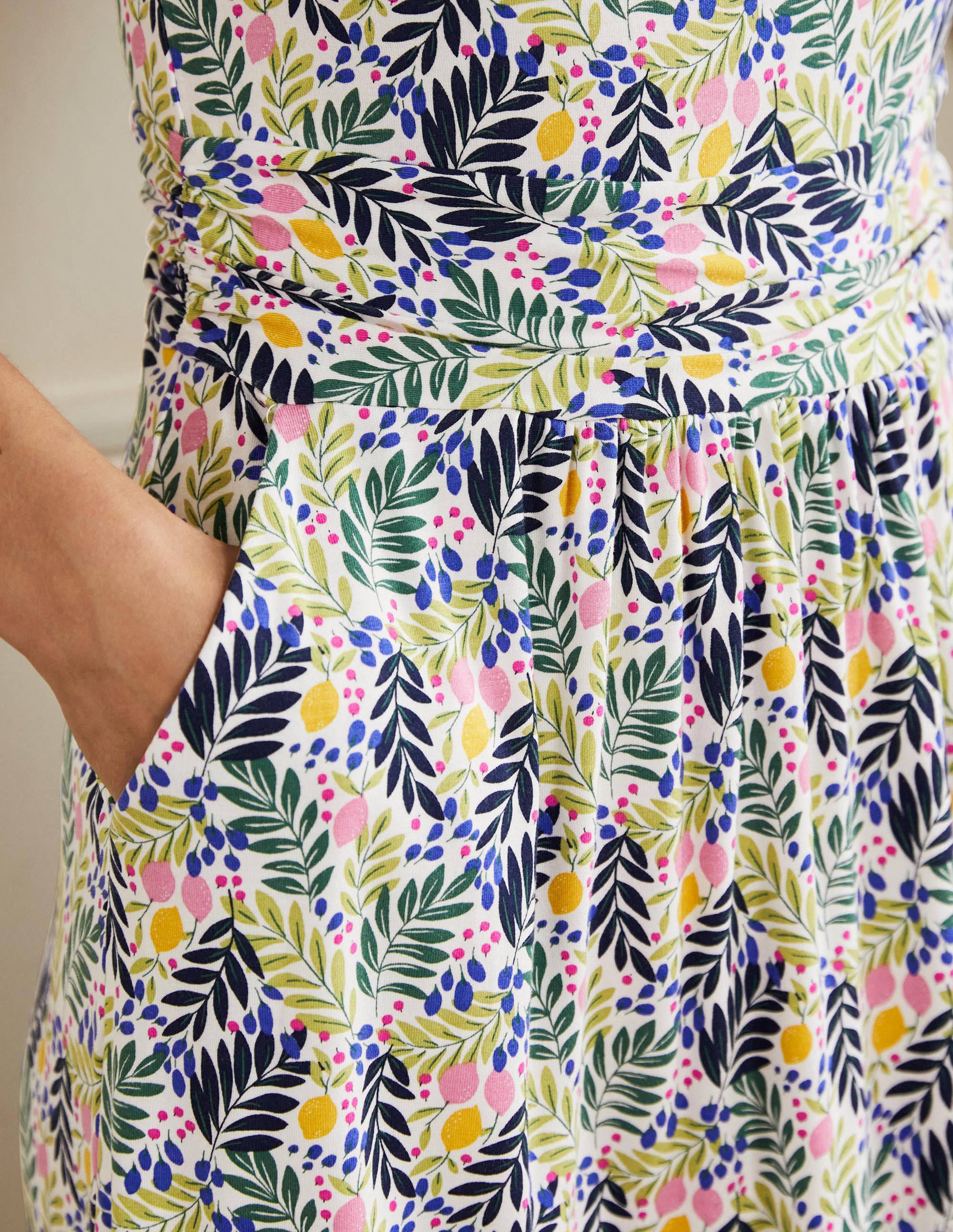 Amelie Jerseykleid-Bunt, Zitronenblätter - Image 2