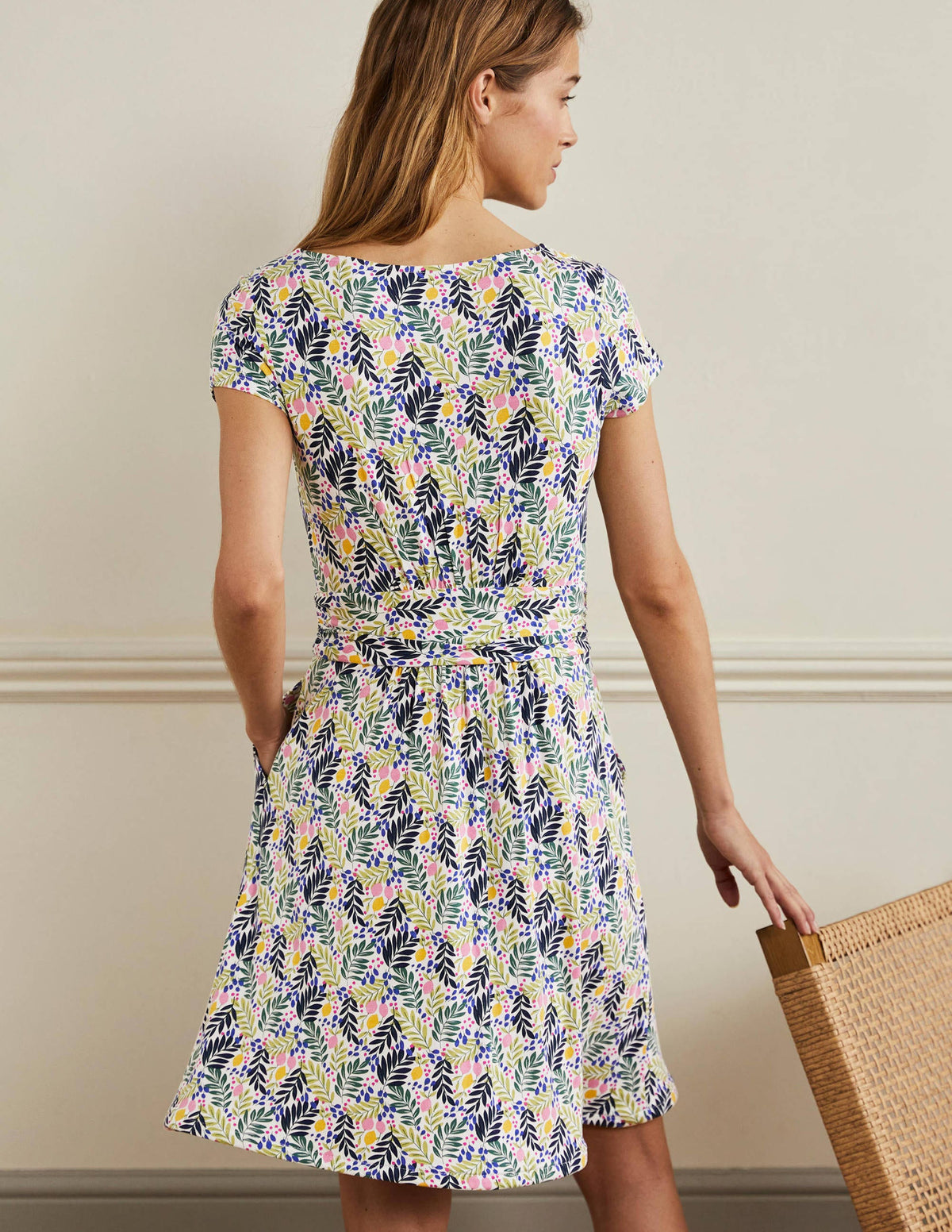Amelie Jerseykleid-Bunt, Zitronenblätter - Image 3