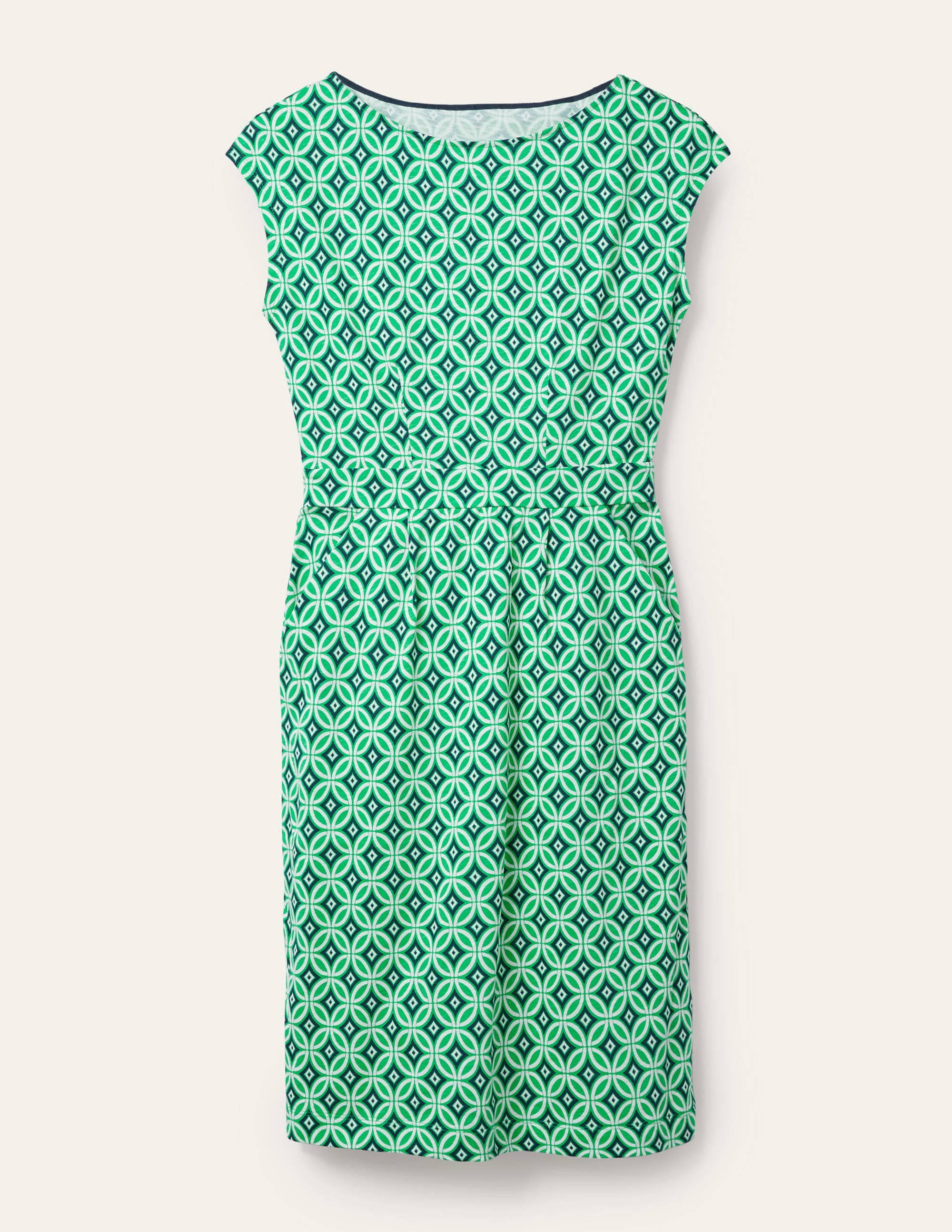 Florrie Jersey Dress-Green Lagoon, Diamond Trance - Image 5